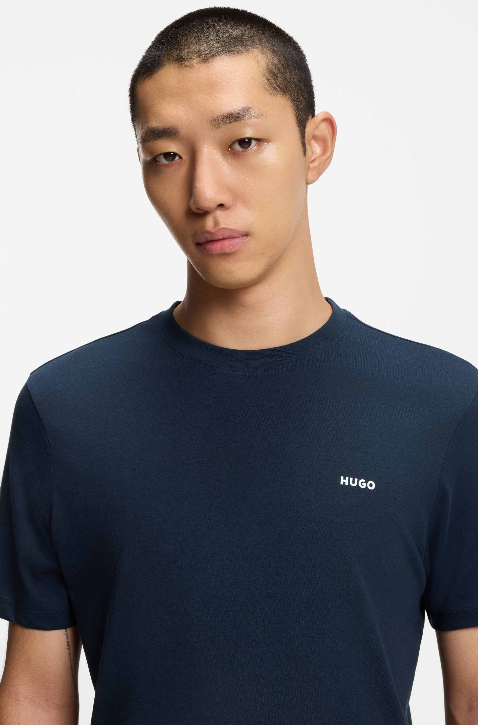 Cotton-jersey T-shirt with logo print