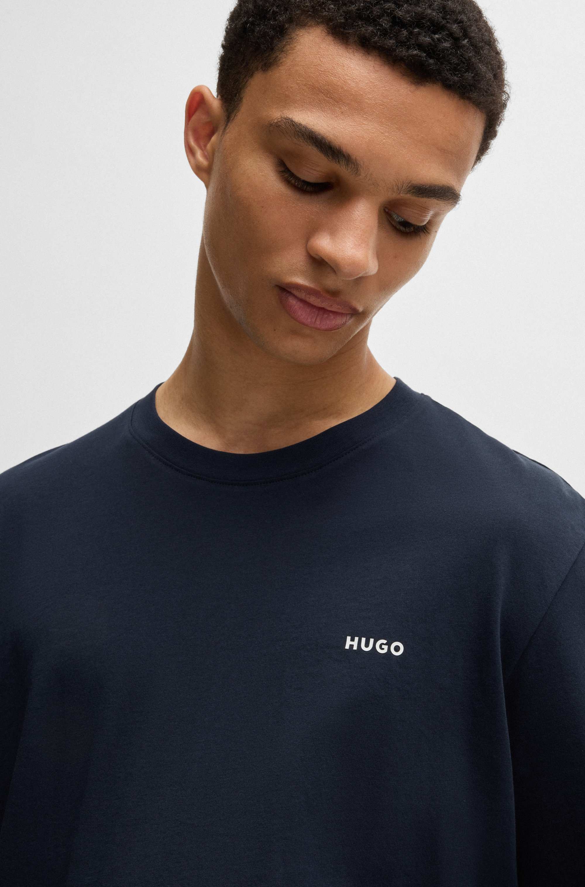 Cotton-jersey T-shirt with logo print