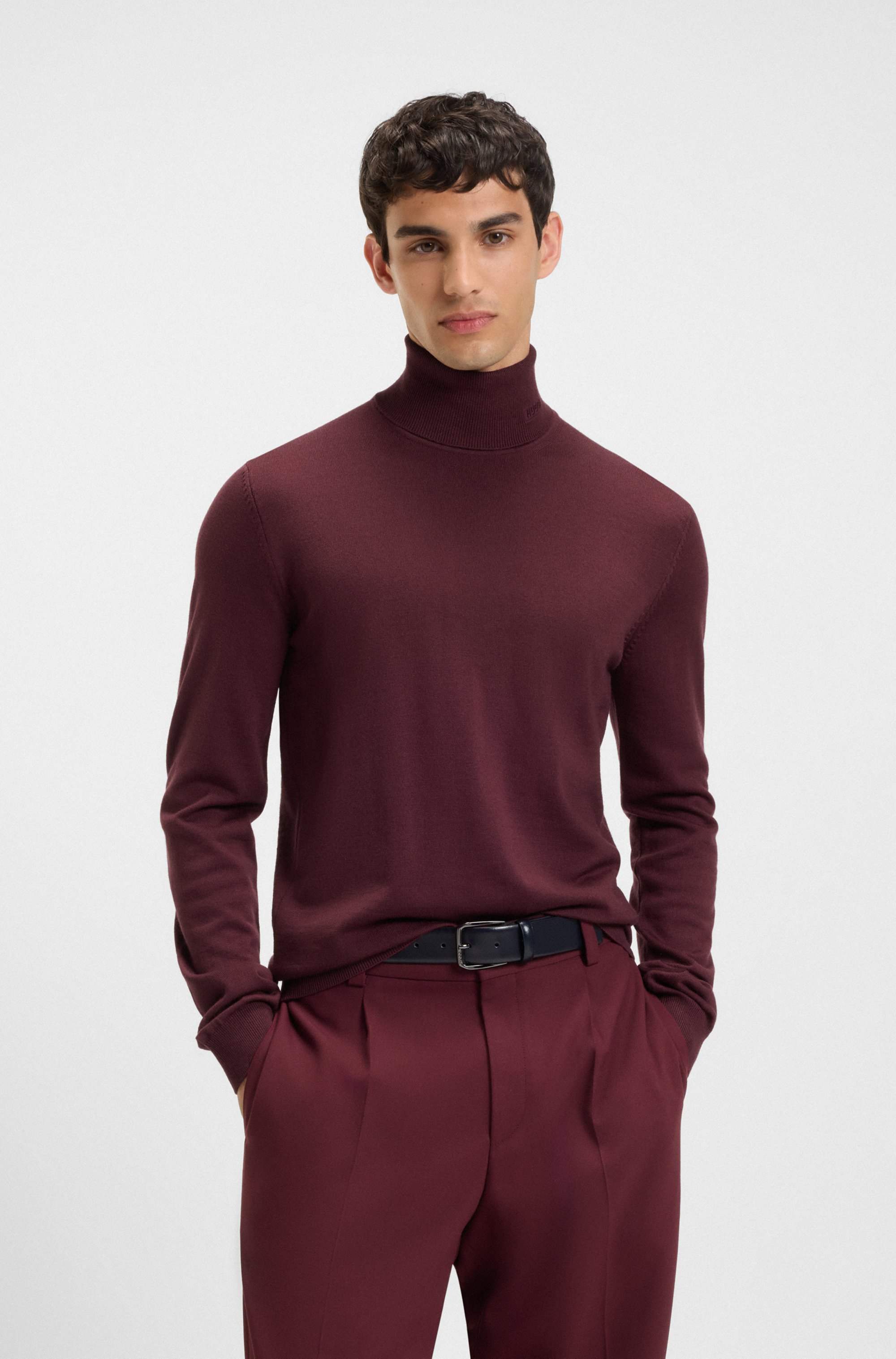 Regular-fit rollneck sweater in virgin wool