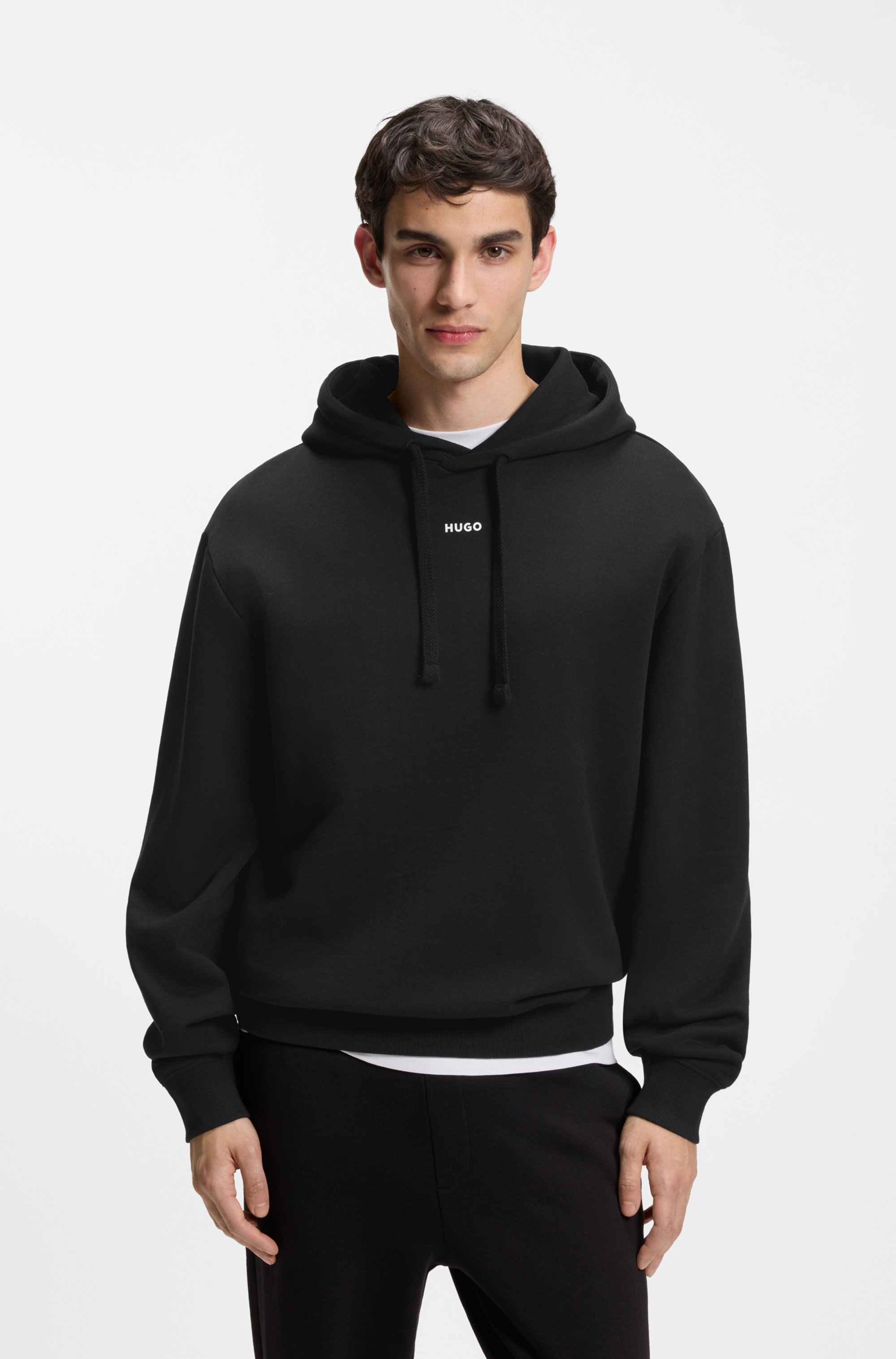 Cotton-terry hoodie with logo print