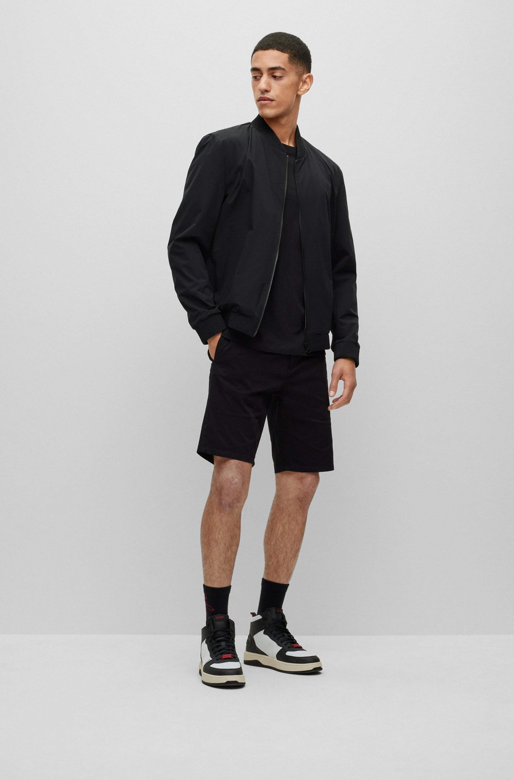 Packable slim-fit jacket with red lining