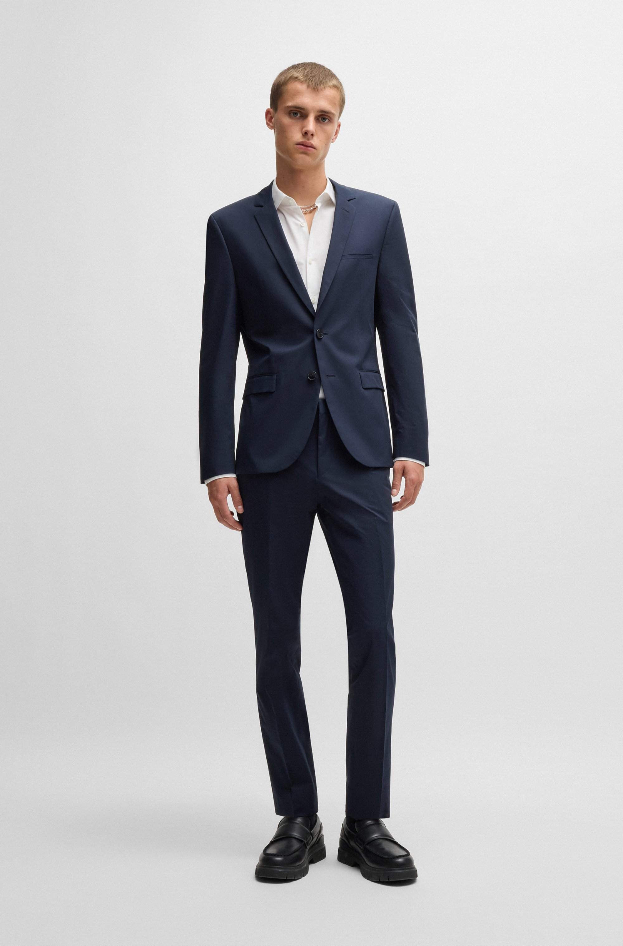 Extra-slim-fit suit in stretch cotton