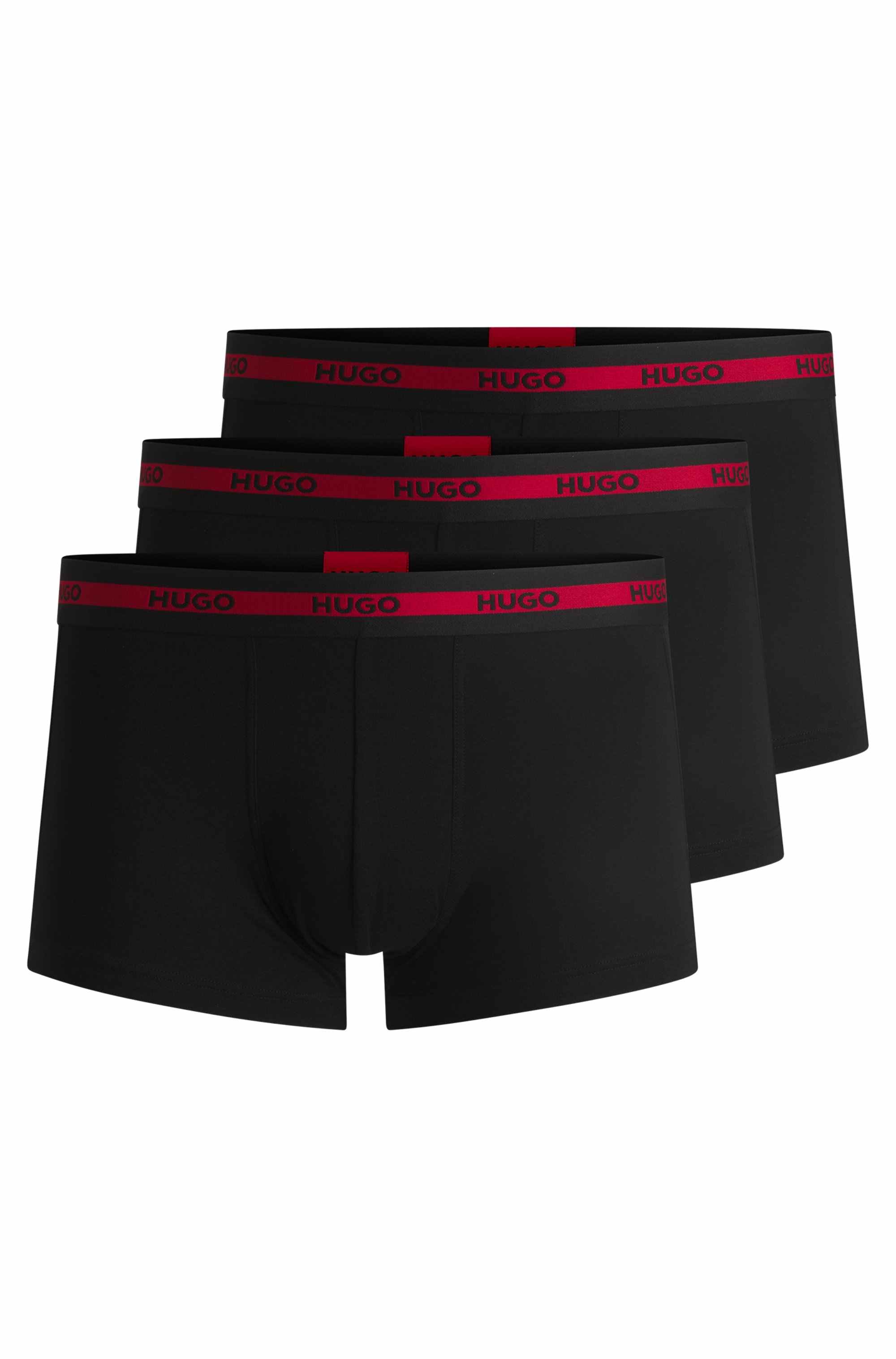Three-pack of stretch-cotton trunks with logo waistbands
