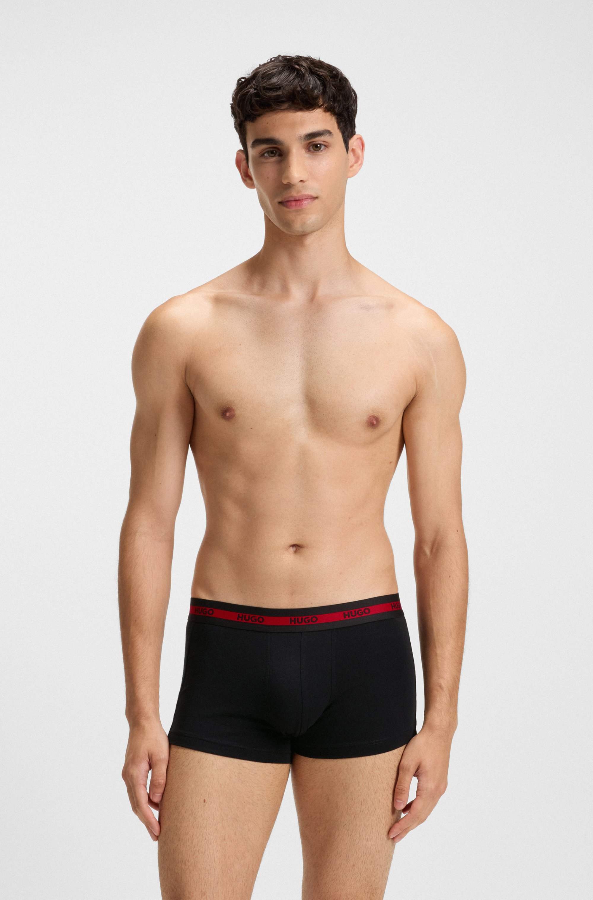 Three-pack of logo trunks in stretch cotton
