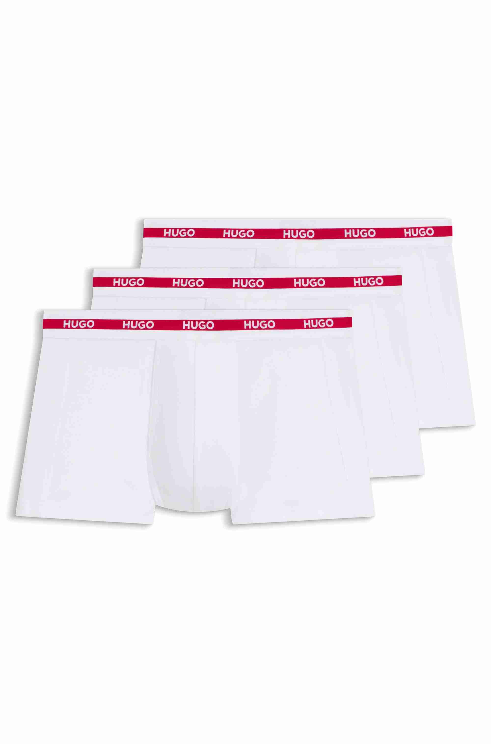 Three-pack of stretch-cotton trunks with logo waistbands