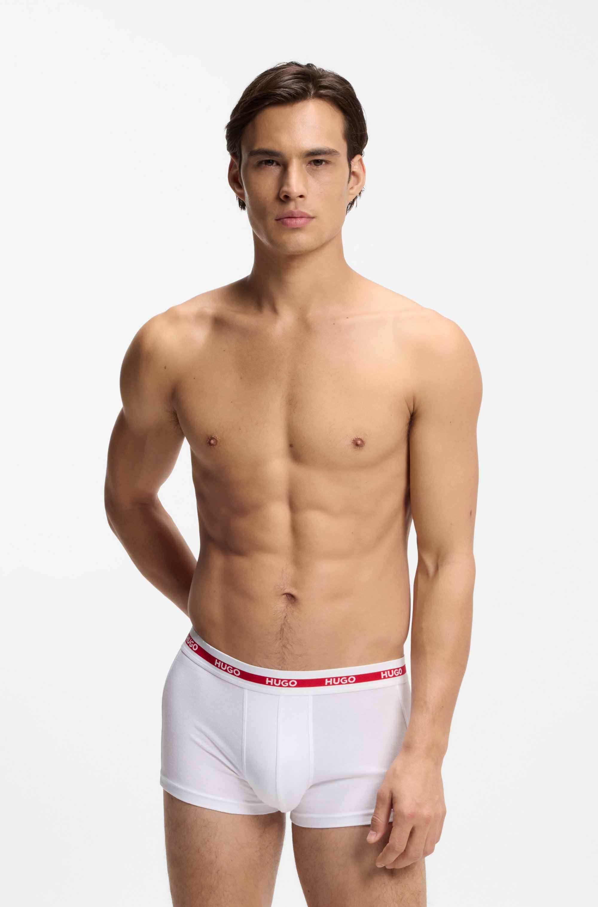 Three-pack of logo trunks in stretch cotton