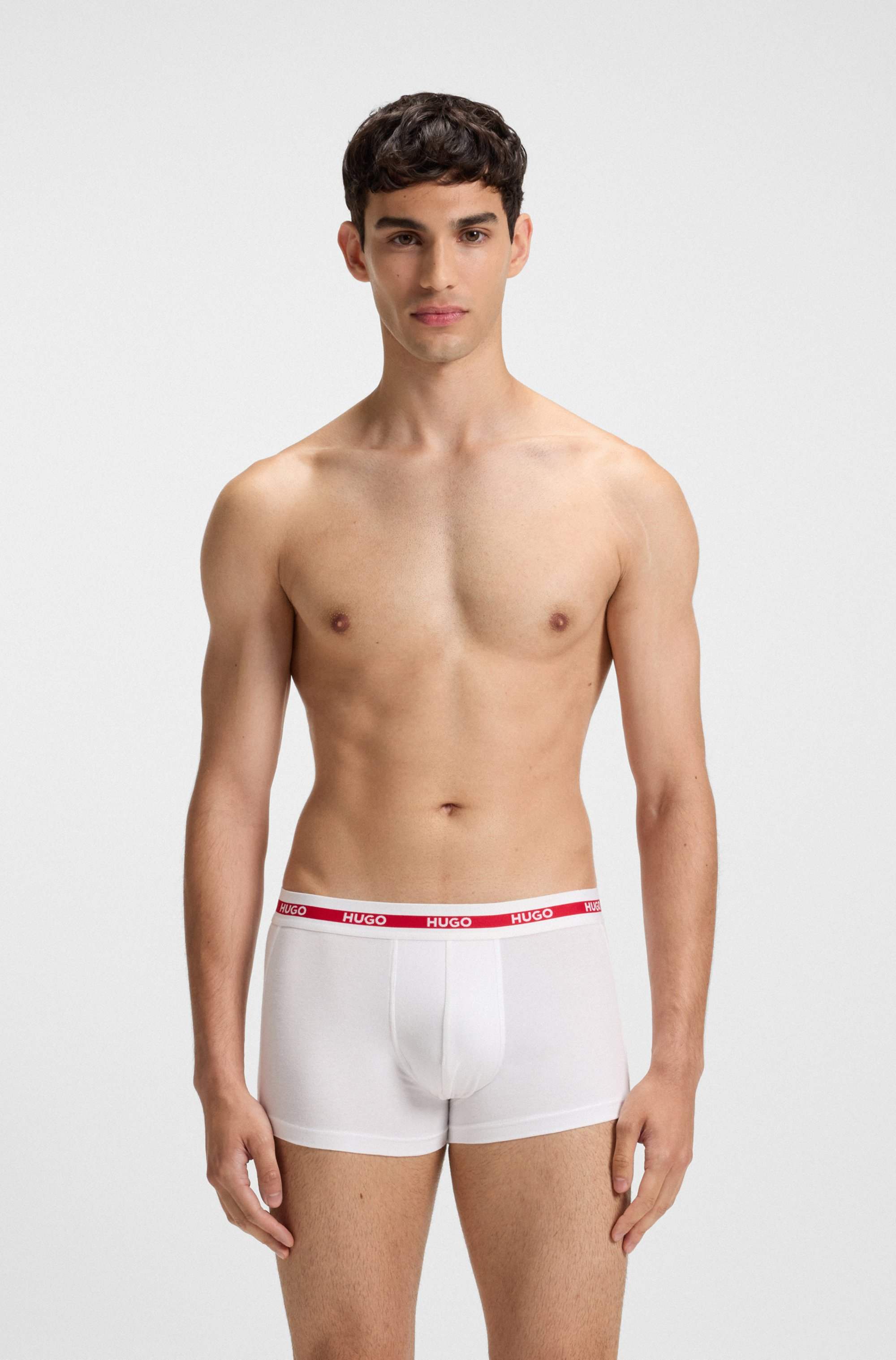 Three-pack of logo trunks in stretch cotton