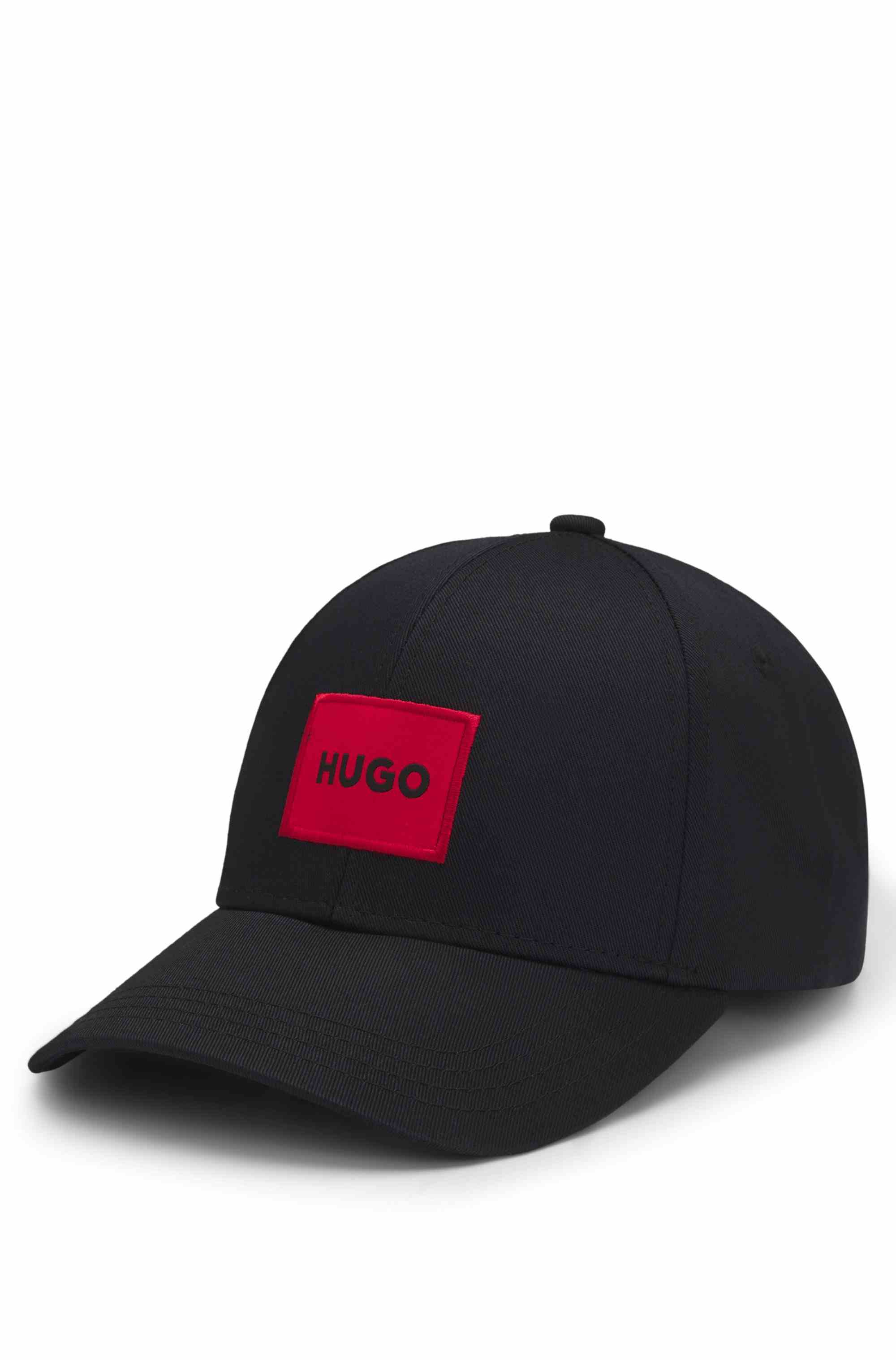 Cotton-twill cap with red logo label