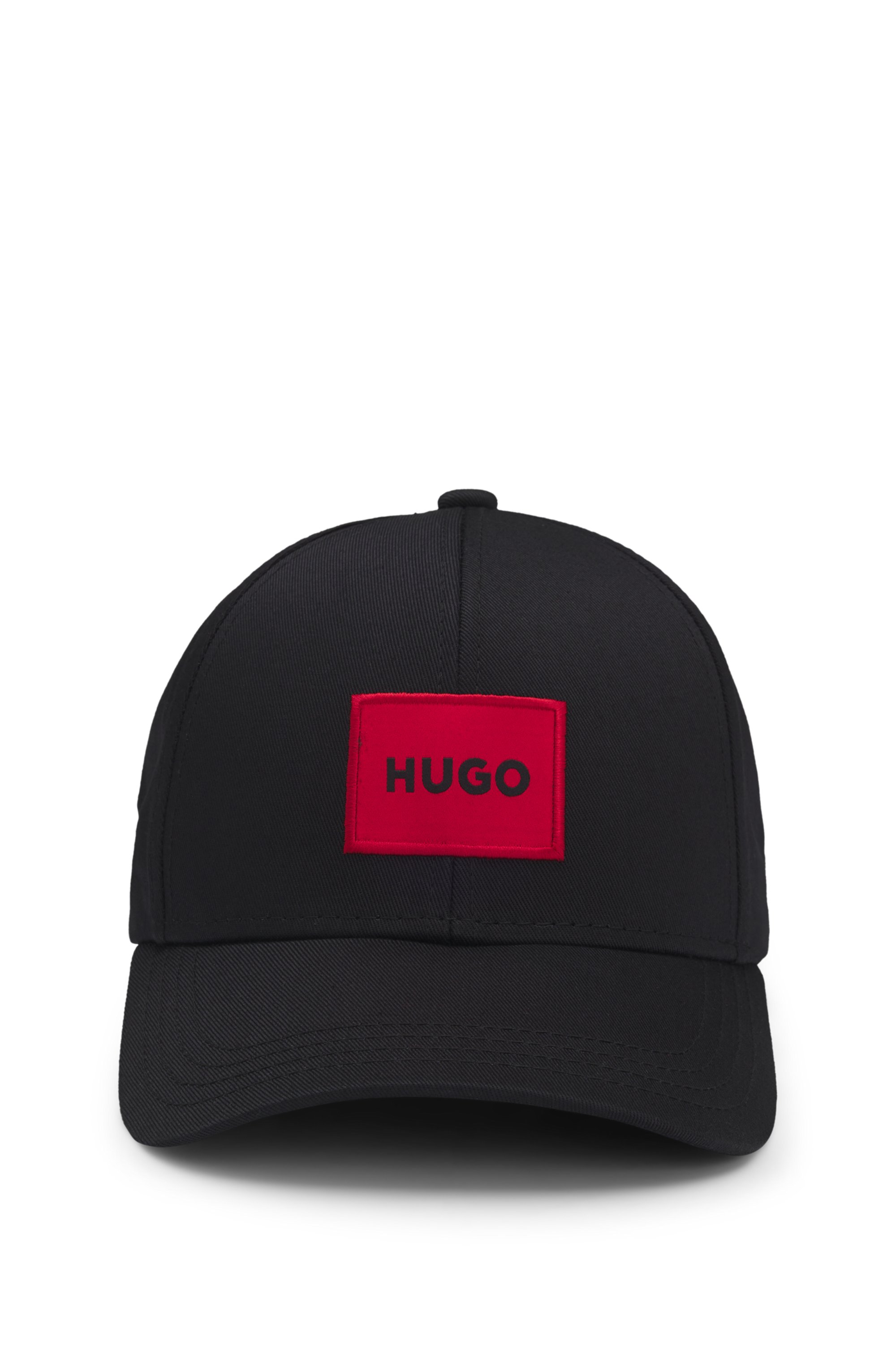 Cotton-twill cap with red logo label