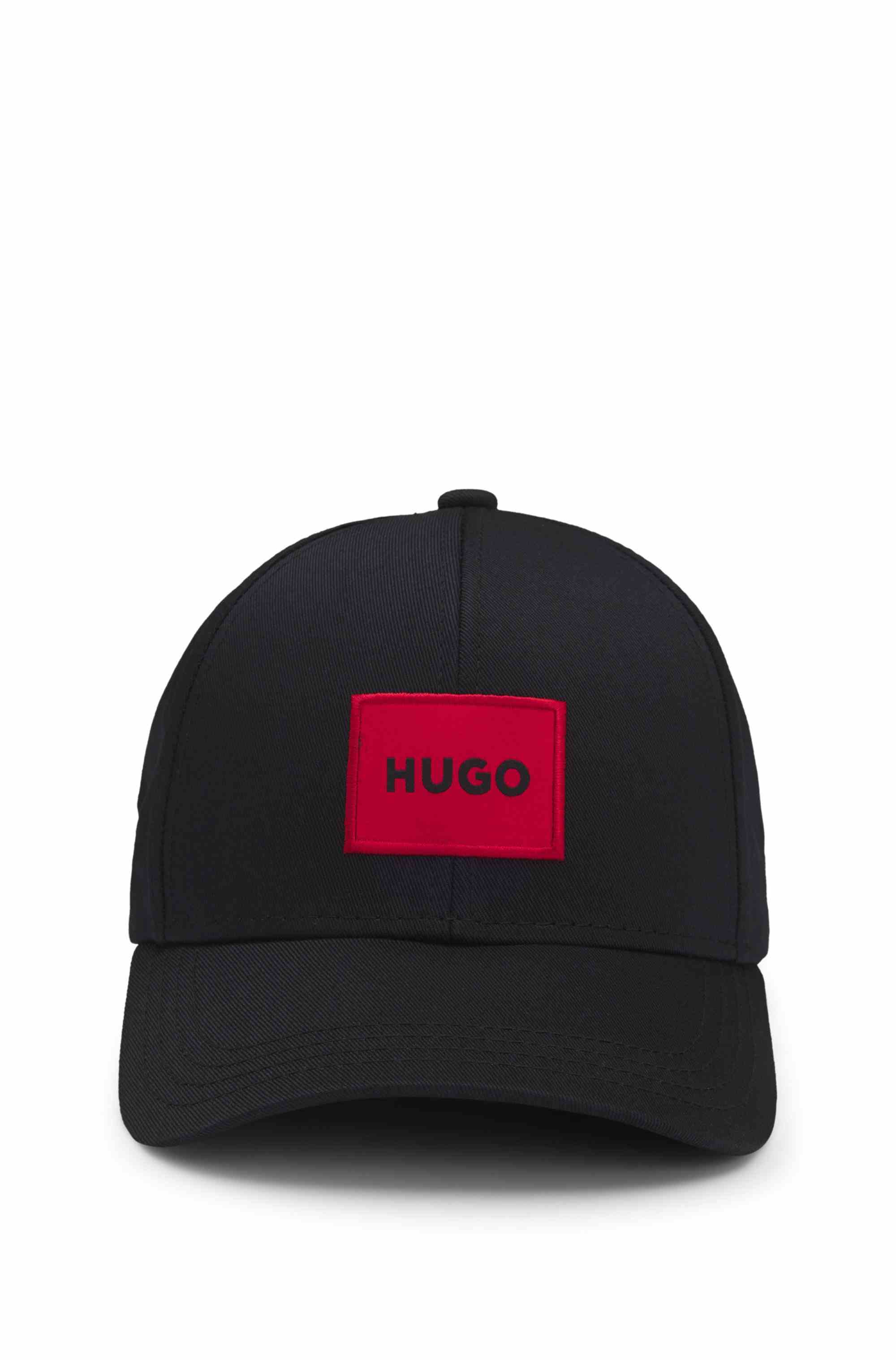 Cotton-twill cap with red logo label