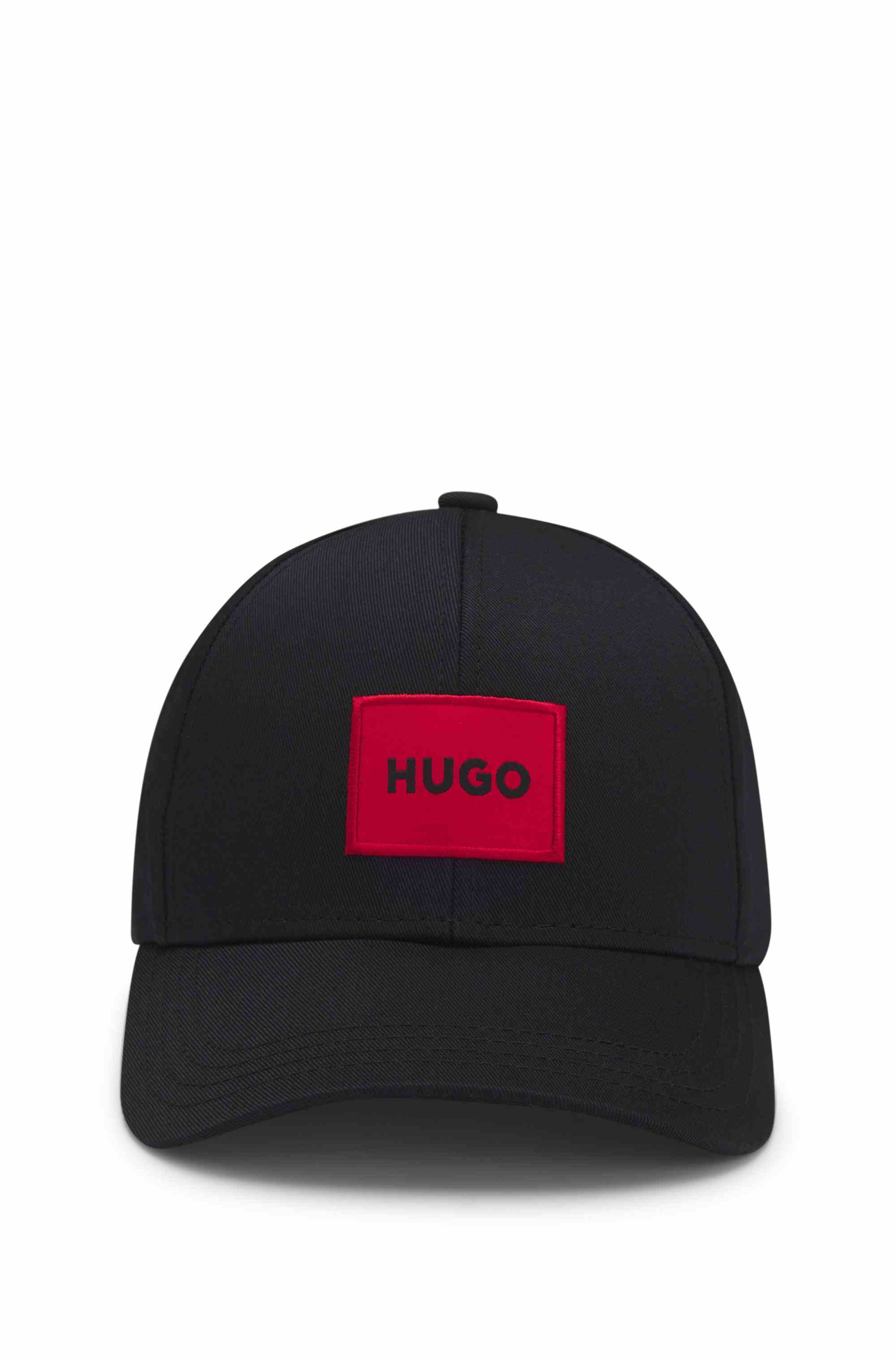 Cotton-twill cap with red logo label