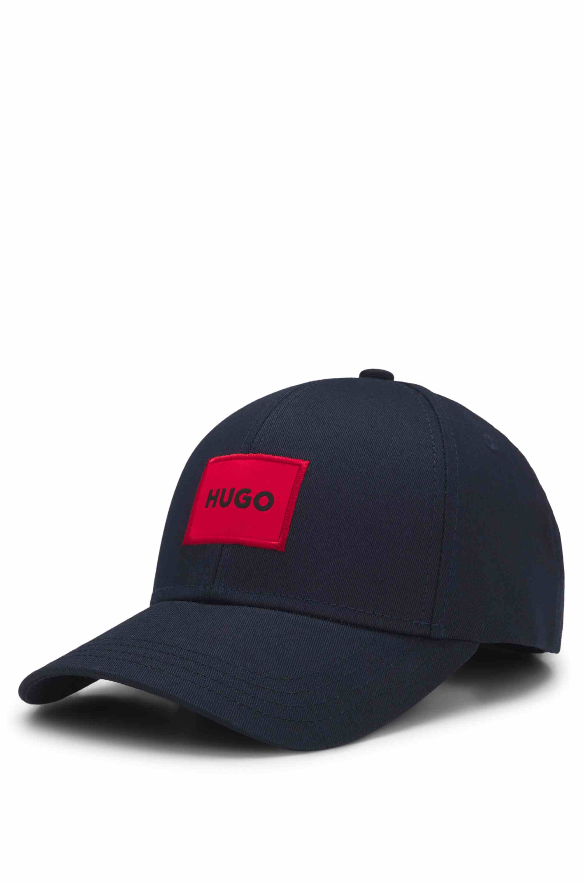 Cotton-twill cap with red logo label