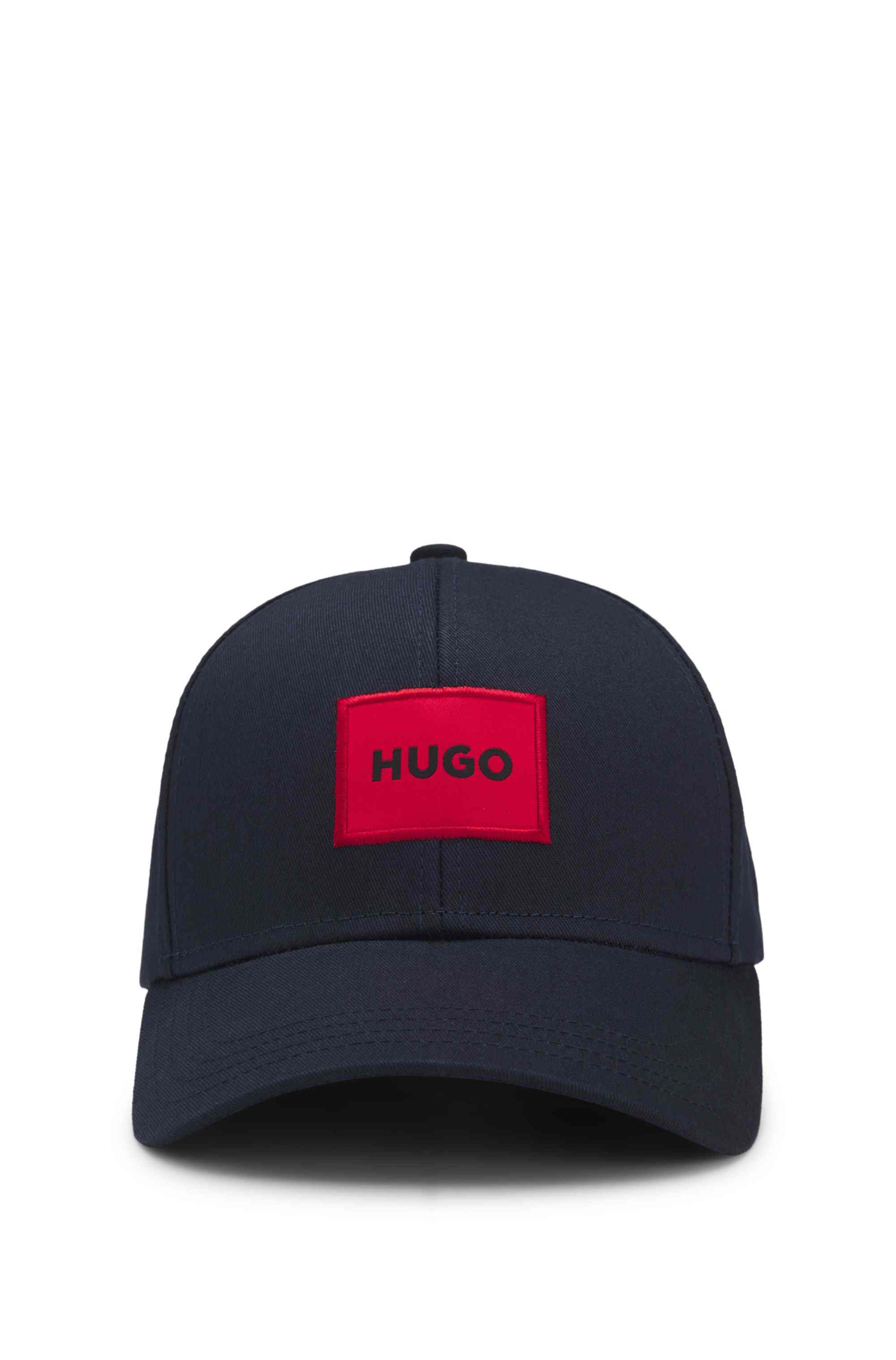 Cotton-twill cap with red logo label