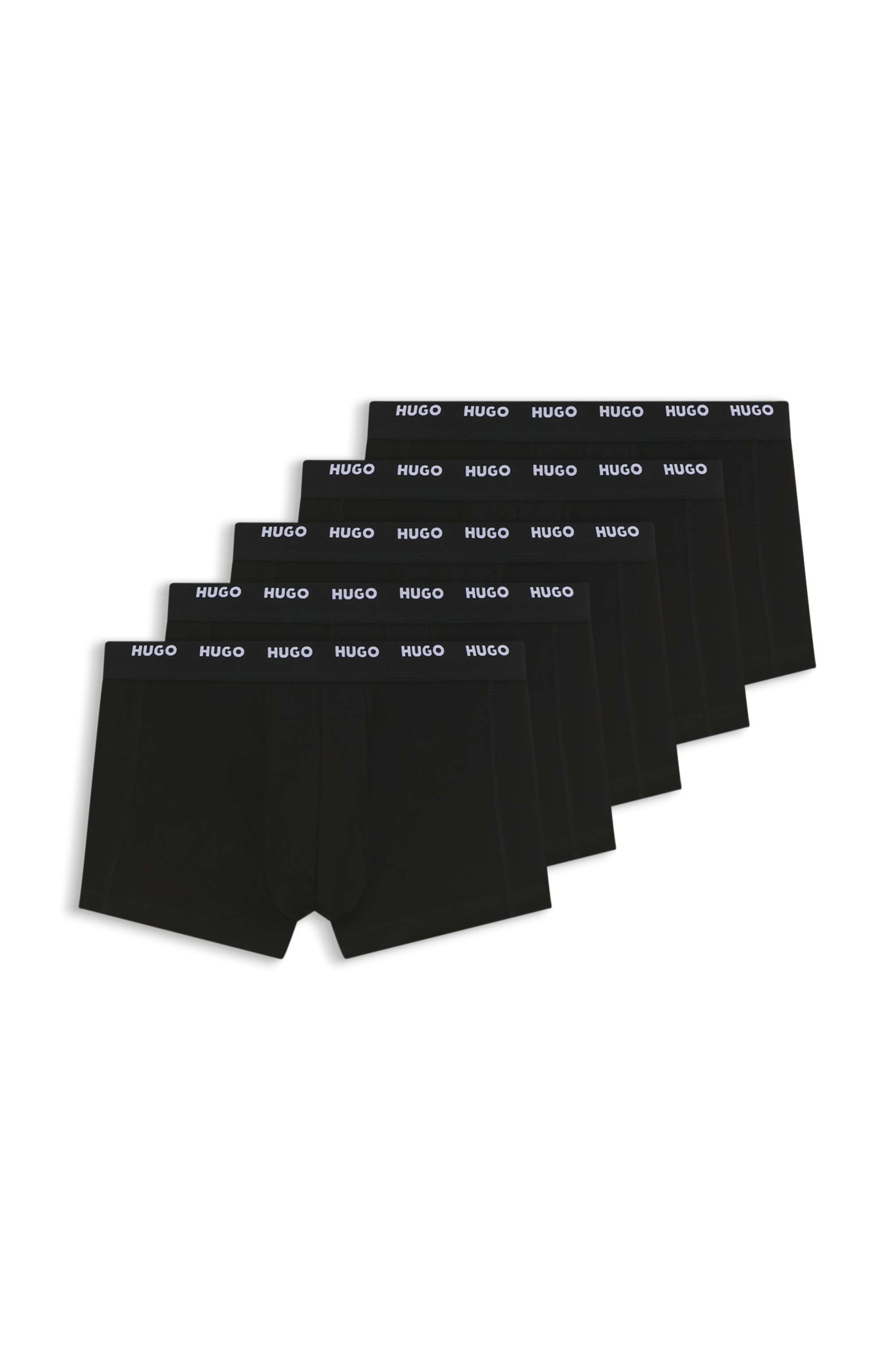 Five-pack of logo-waistband trunks in stretch cotton