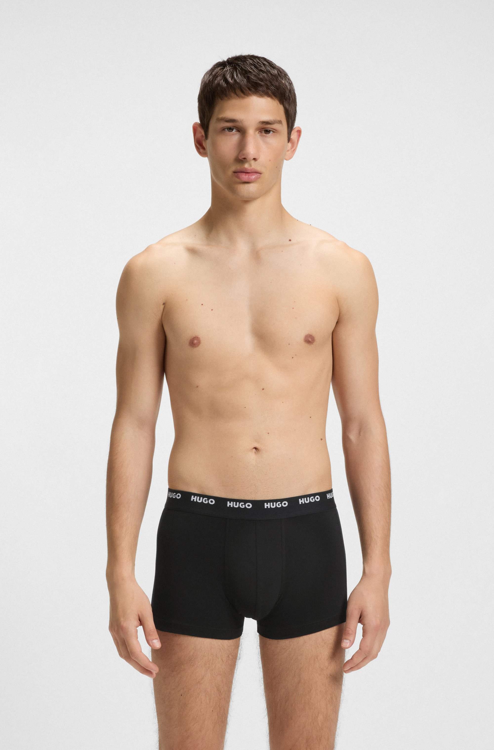 Five-pack of logo-waistband trunks in stretch cotton