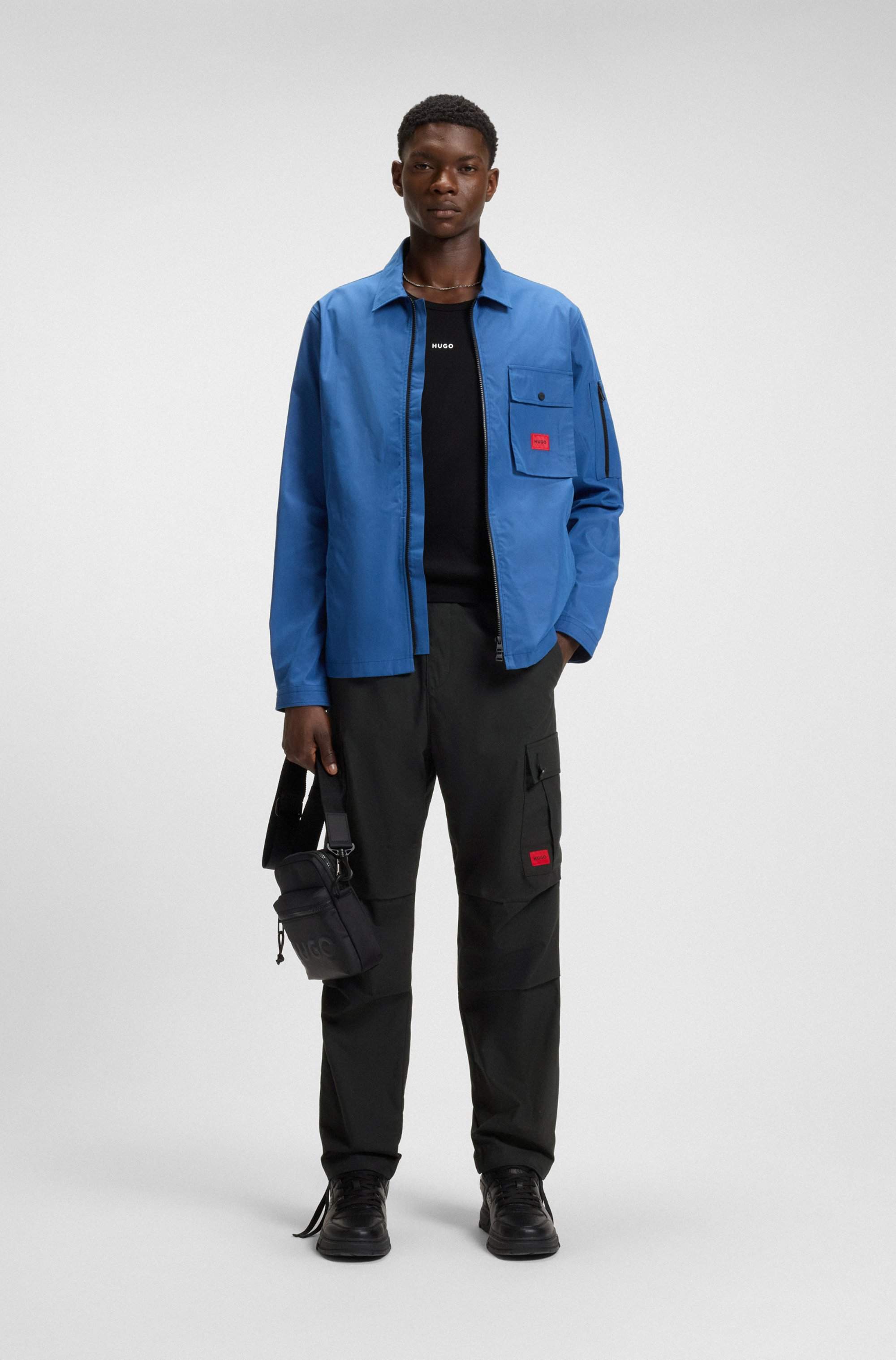 Regular-fit cargo trousers in ripstop cotton