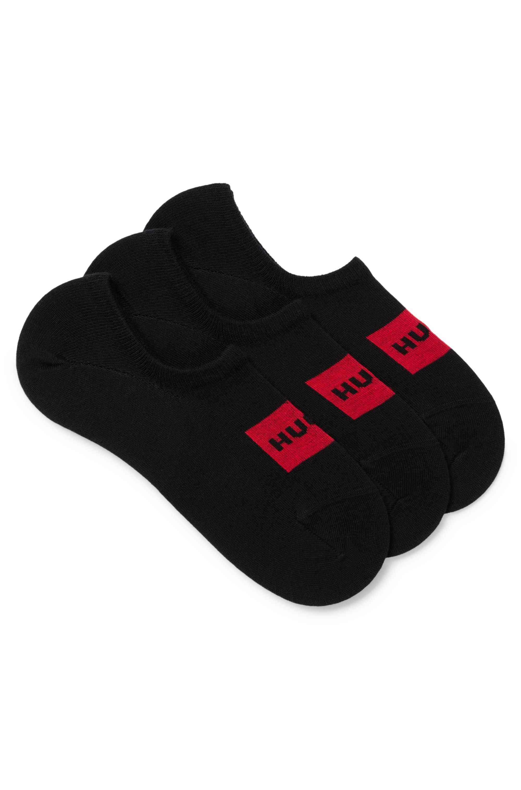 Three-pack of invisible socks with red logos