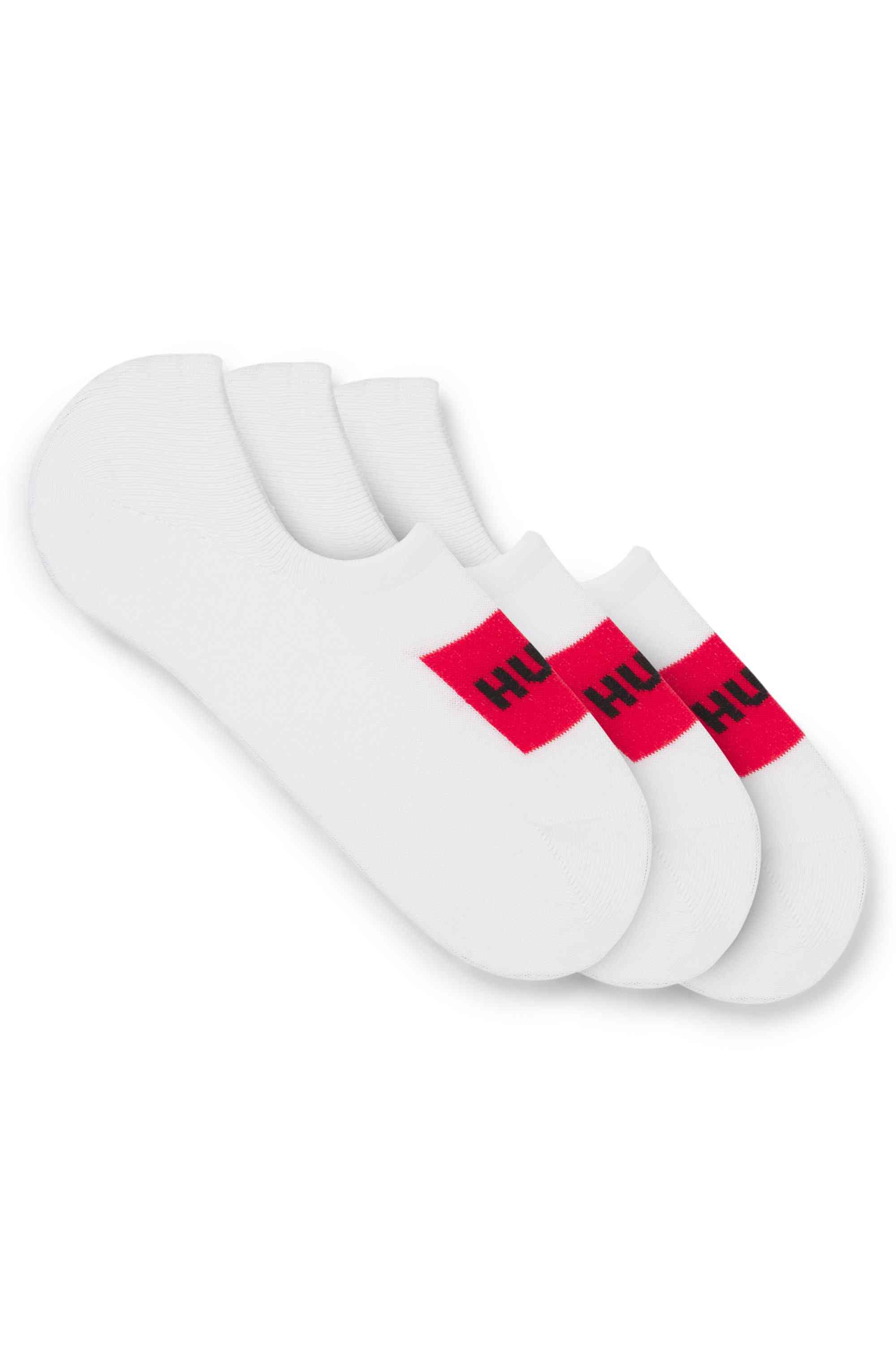 Three-pack of invisible socks with red logos