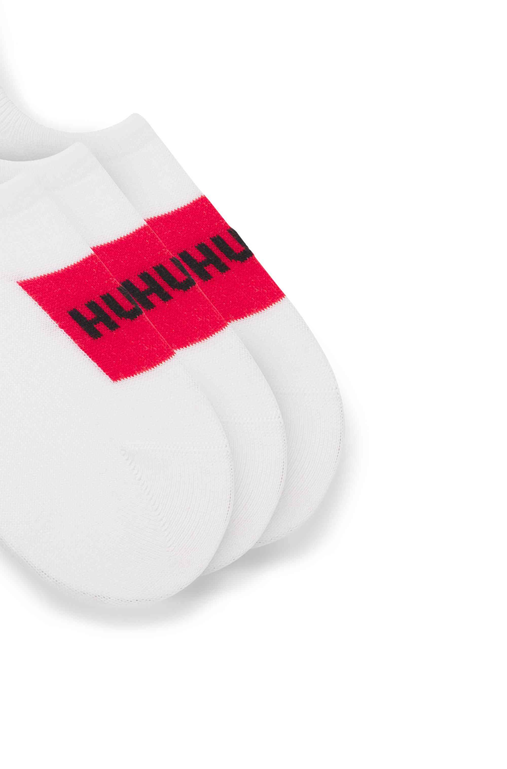 Three-pack of invisible socks with red logos