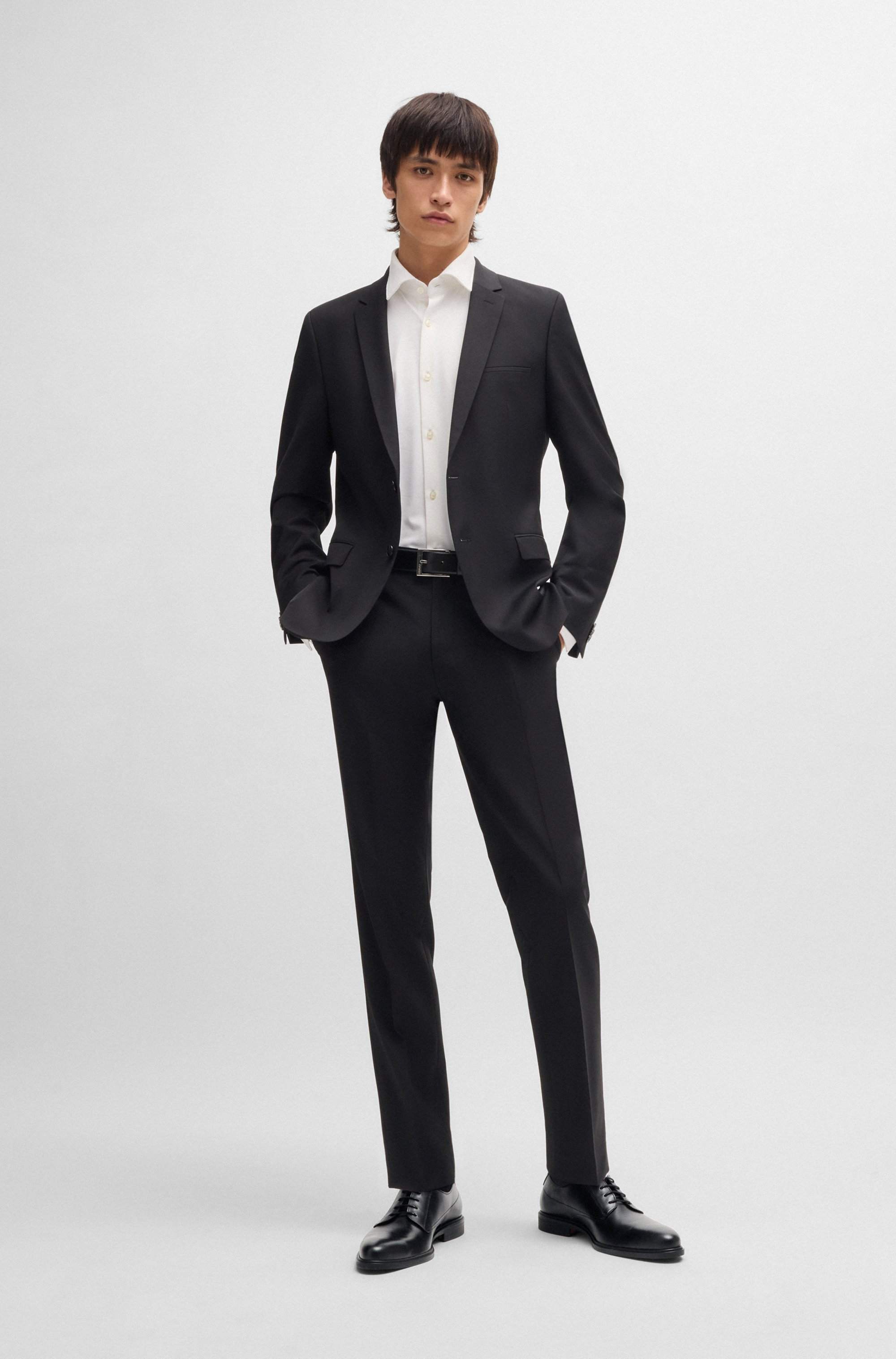 Derby shoes in nappa leather with embossed logo