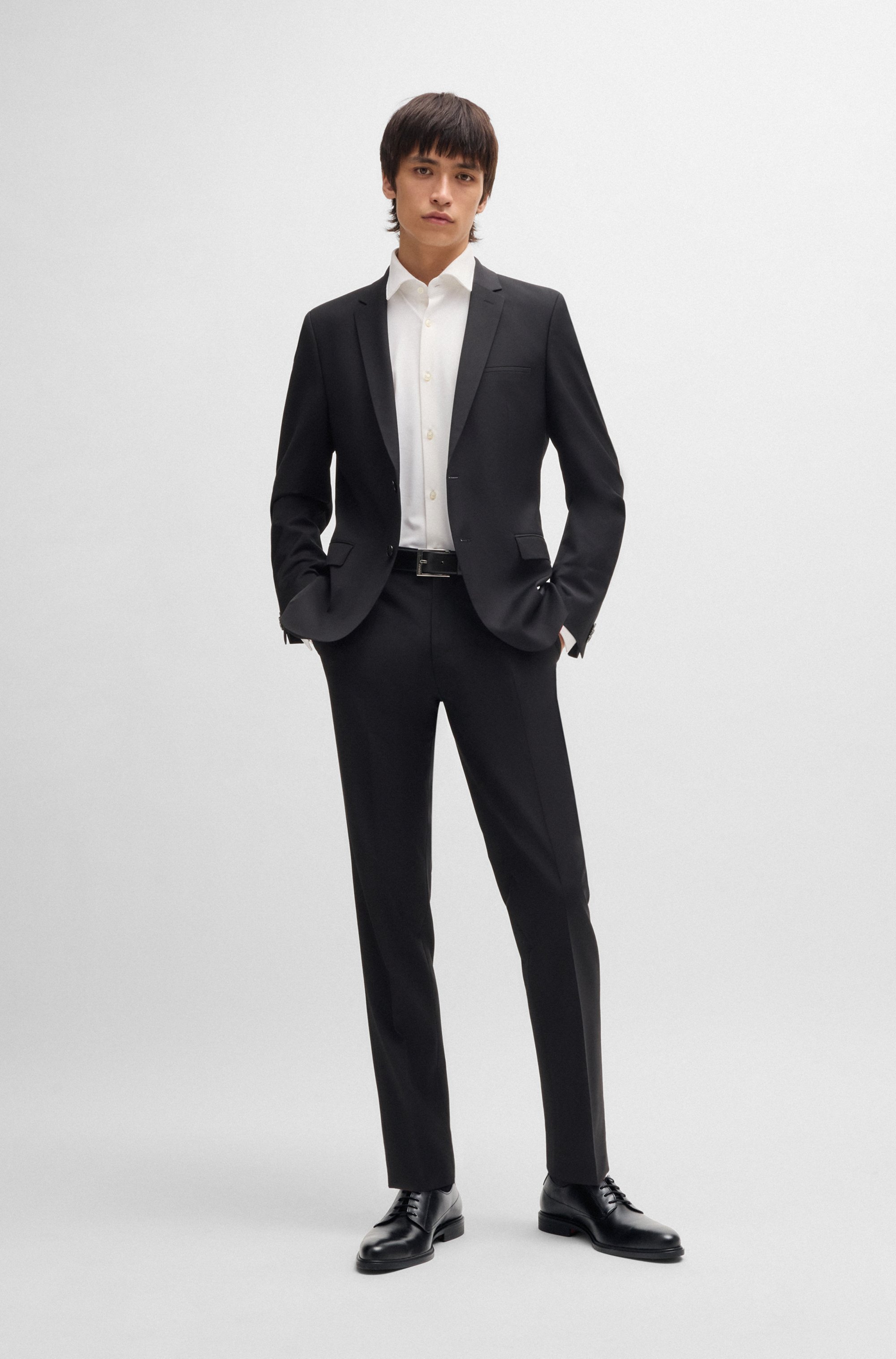 Derby shoes in nappa leather with embossed logo