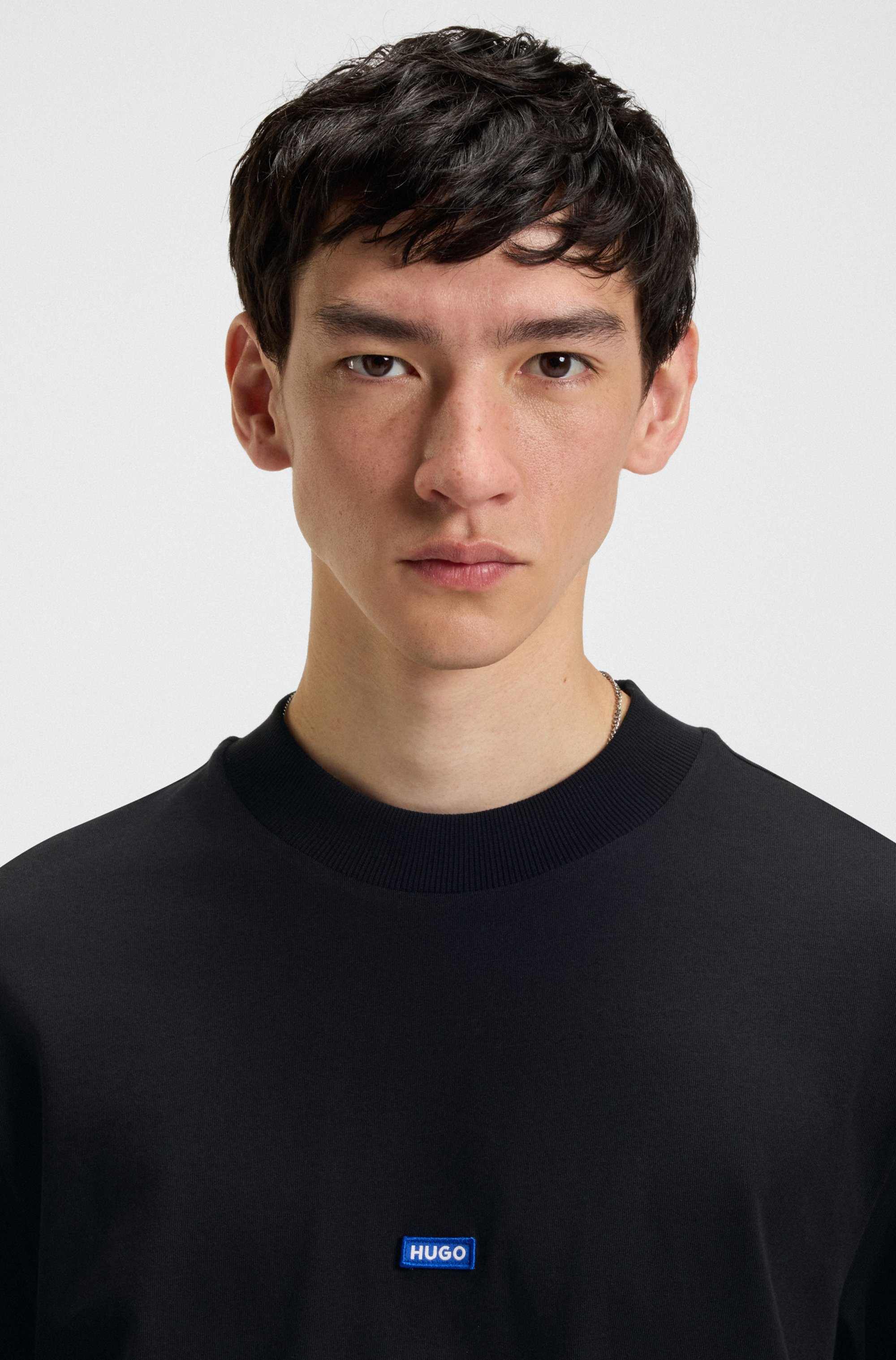 Cotton-jersey T-shirt with logo patch