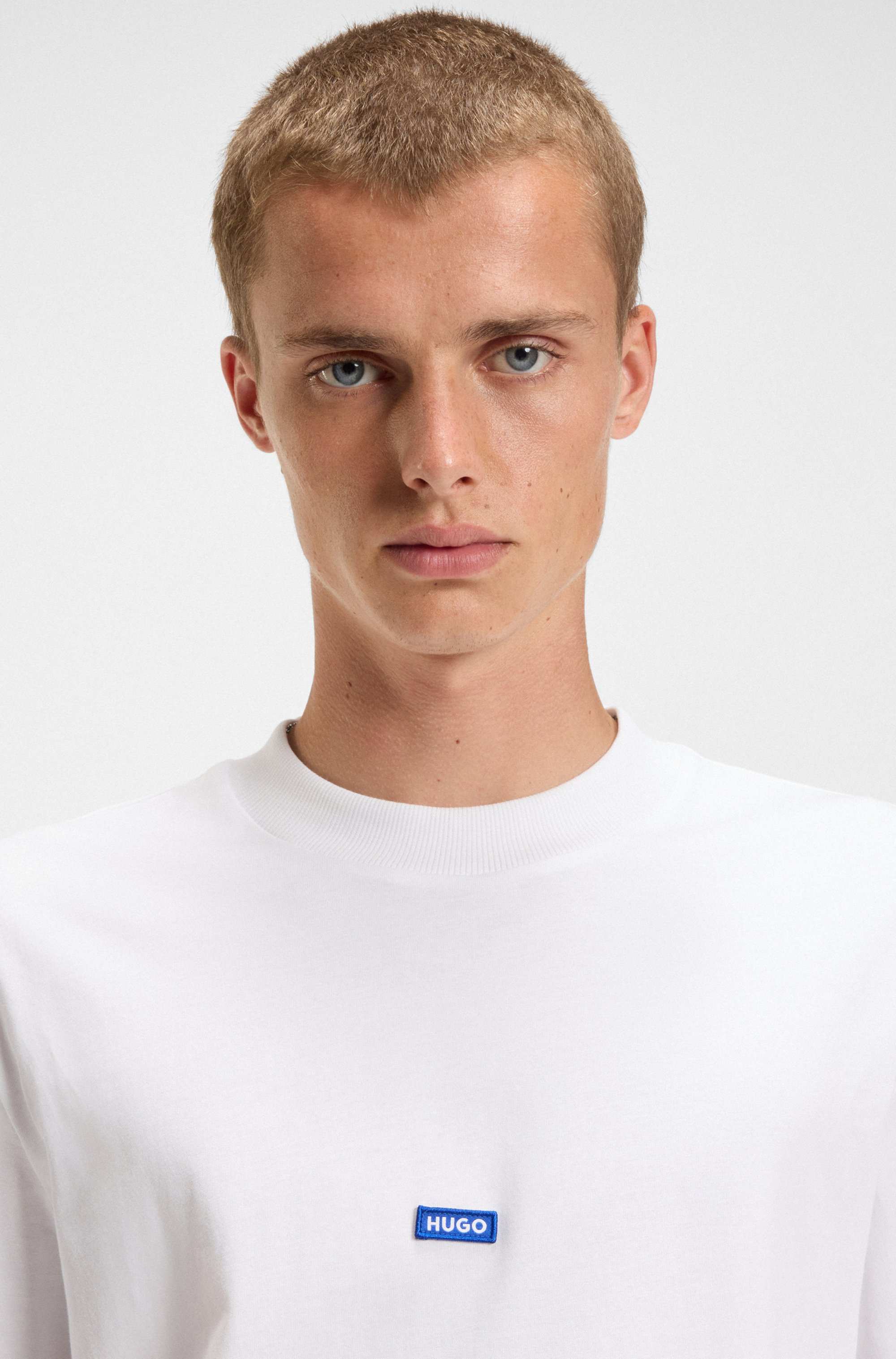 Cotton-jersey T-shirt with logo patch