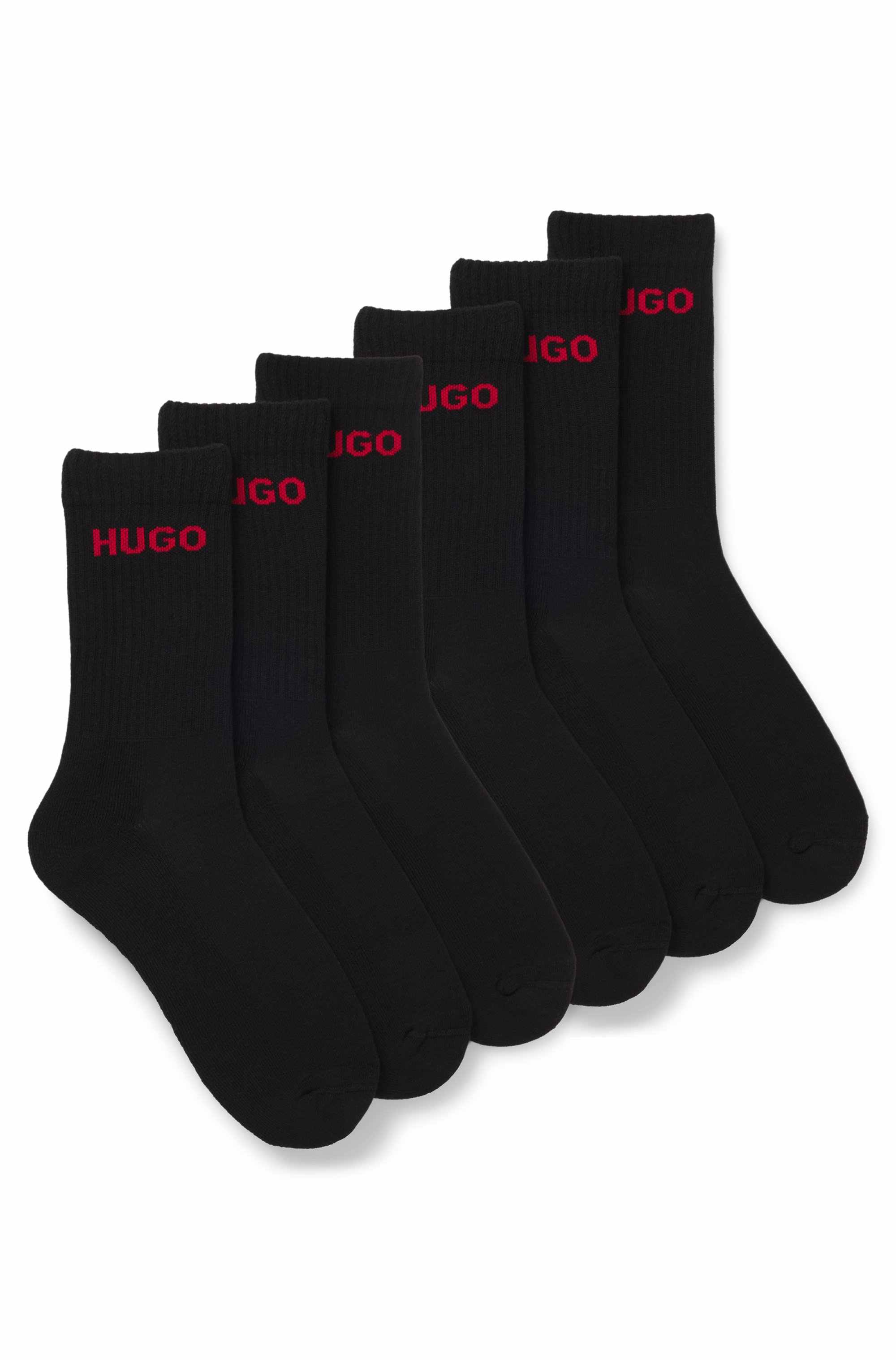 Six-pack of quarter-length socks with logo detail