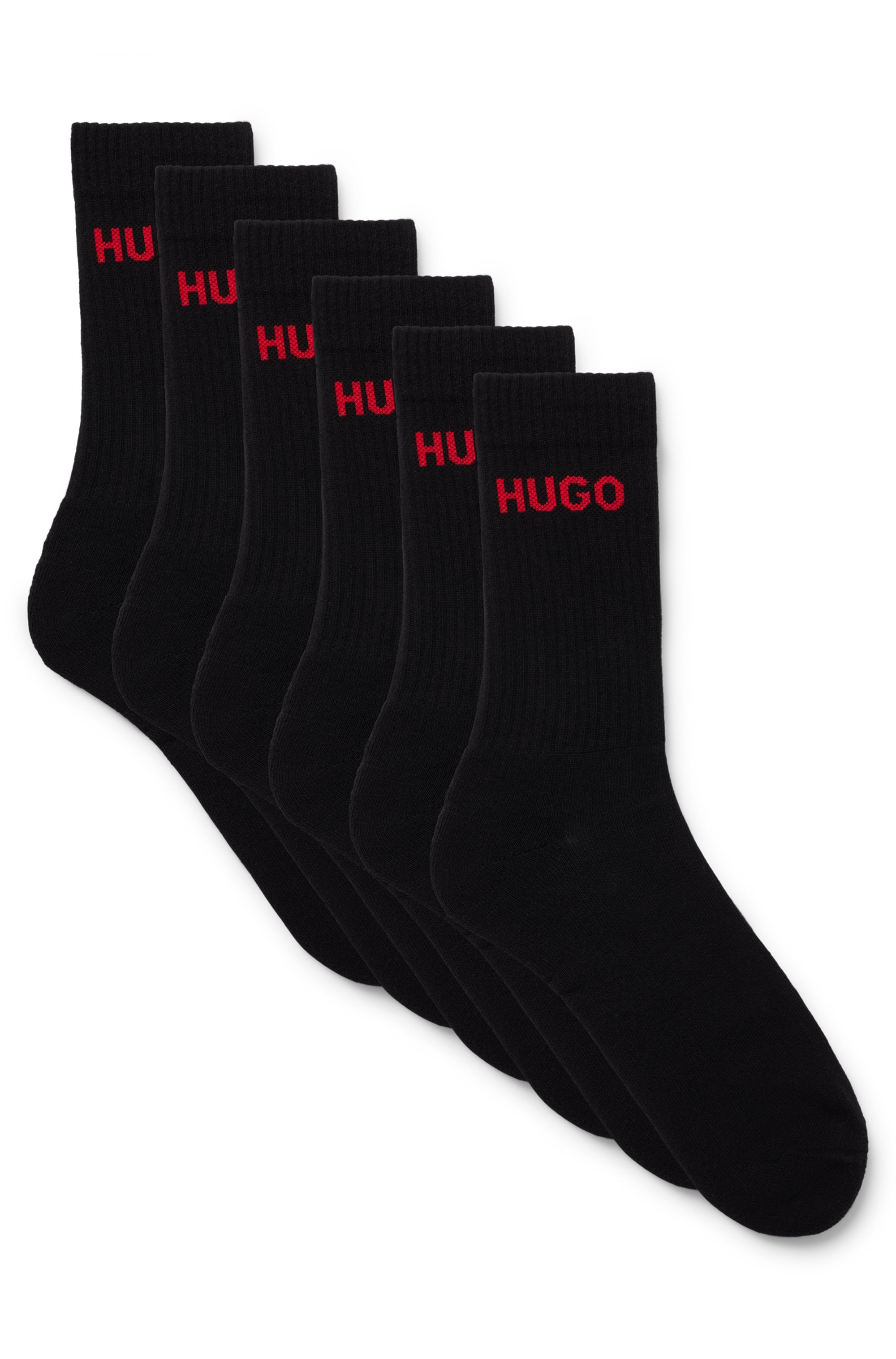 Six-pack of quarter-length socks with logo detail
