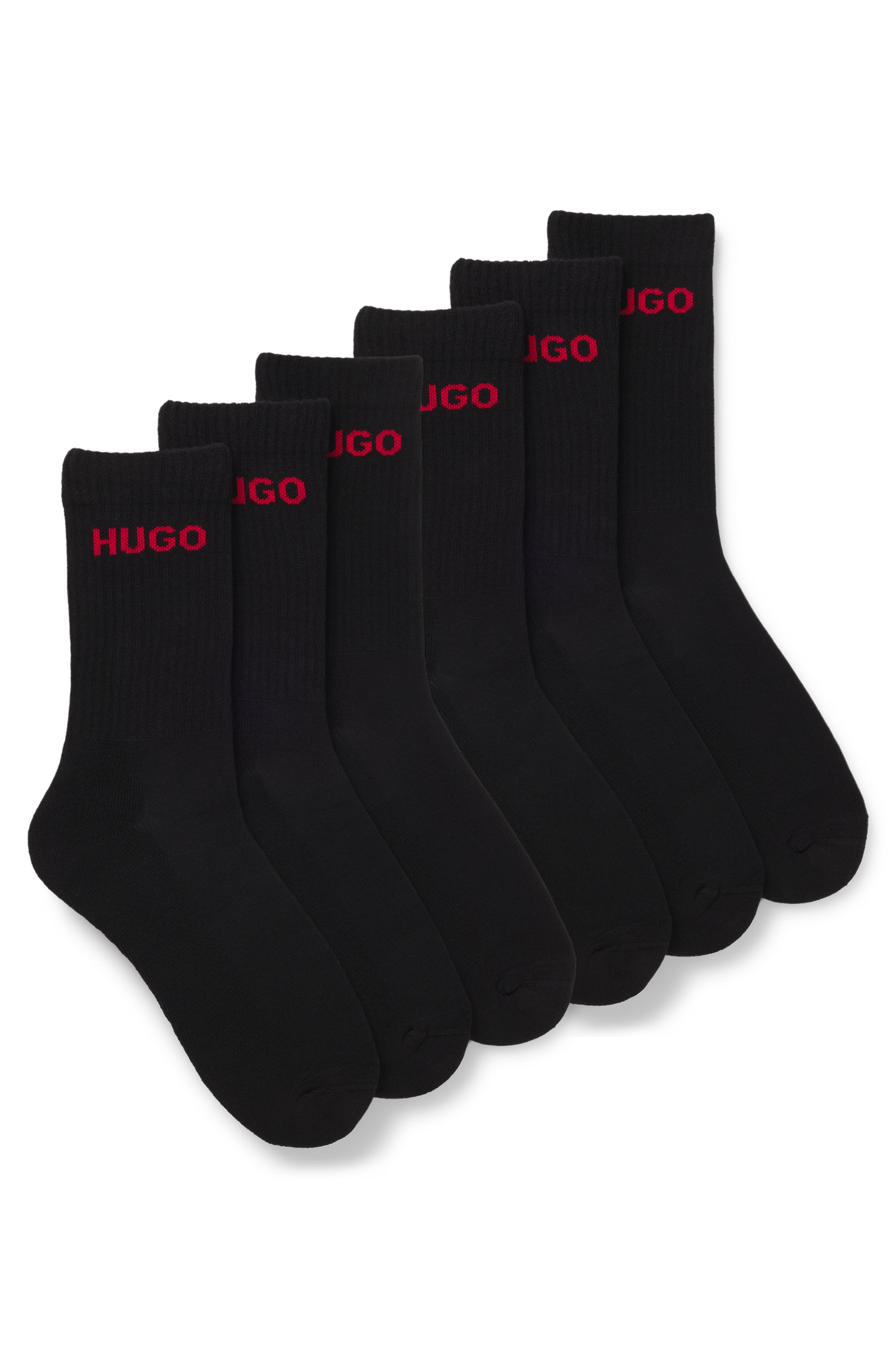 Six-pack of quarter-length socks with logo detail