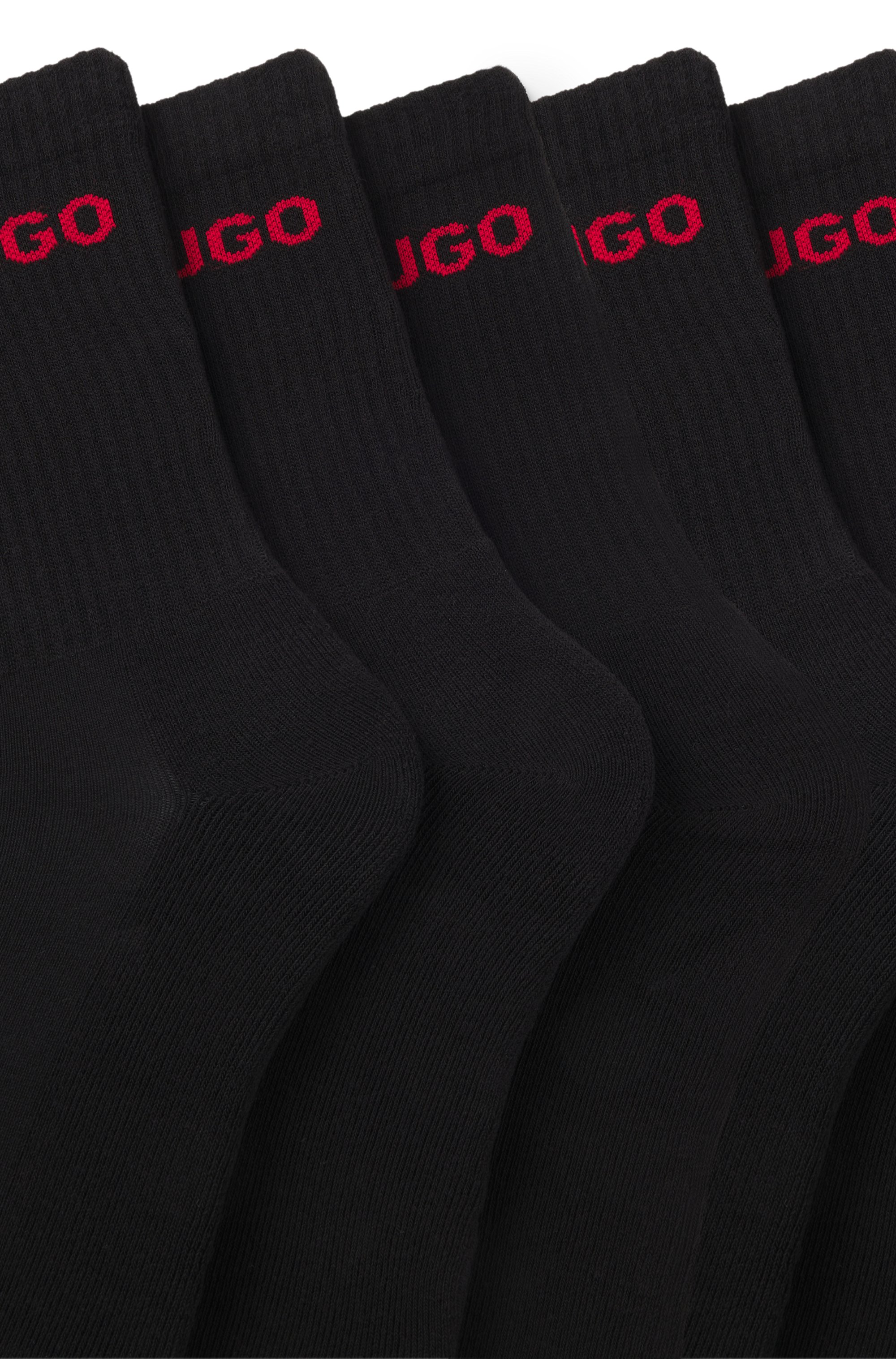 Six-pack of quarter-length socks with logo detail