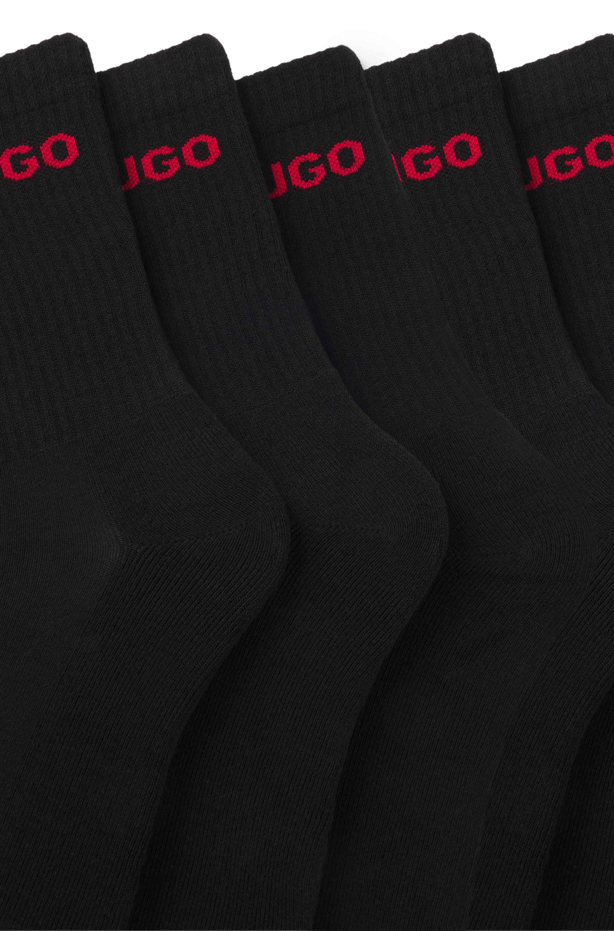 Six-pack of quarter-length socks with logo detail