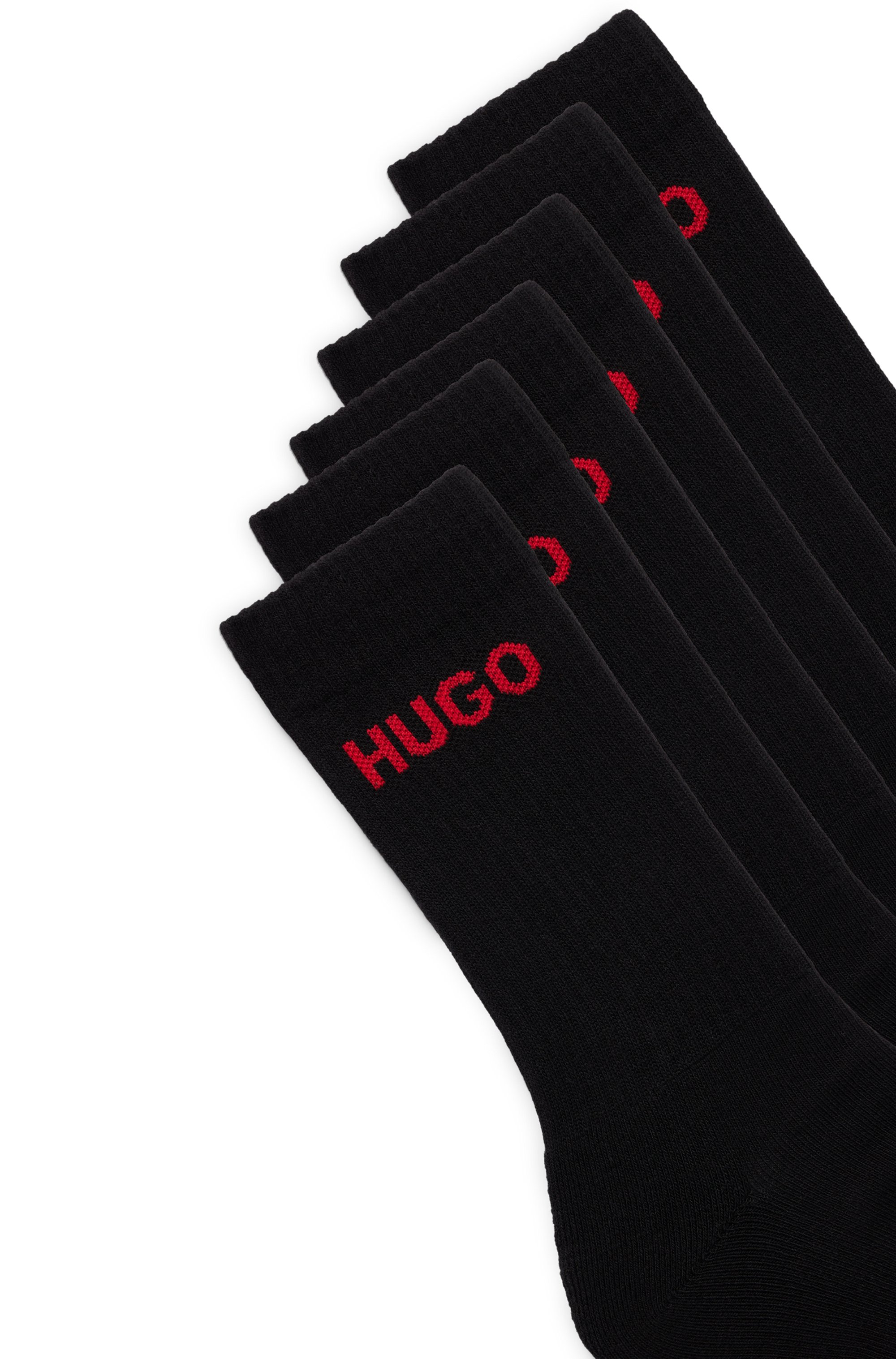 Six-pack of quarter-length socks with logo detail