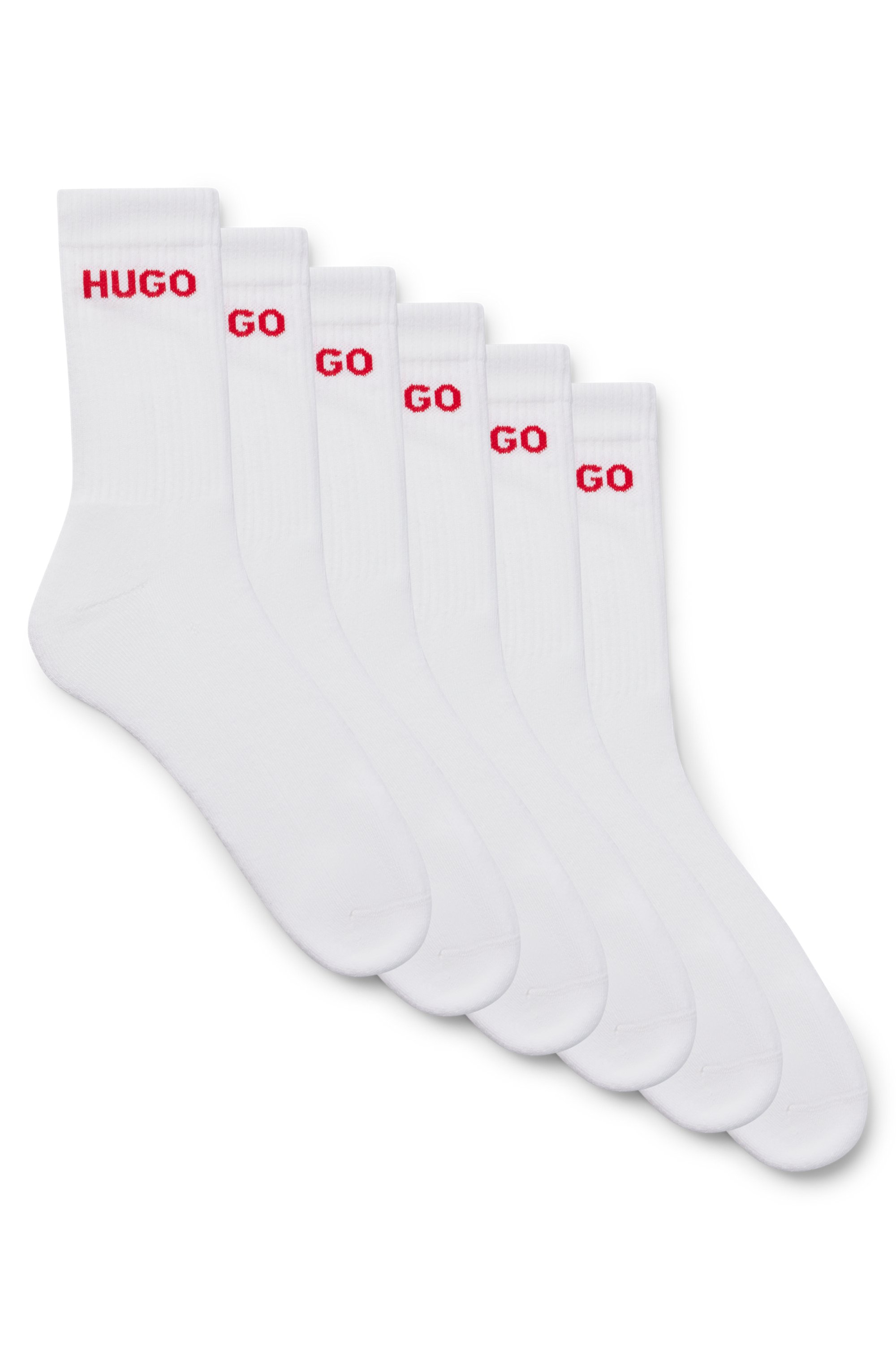 Six-pack of quarter-length socks with logo detail