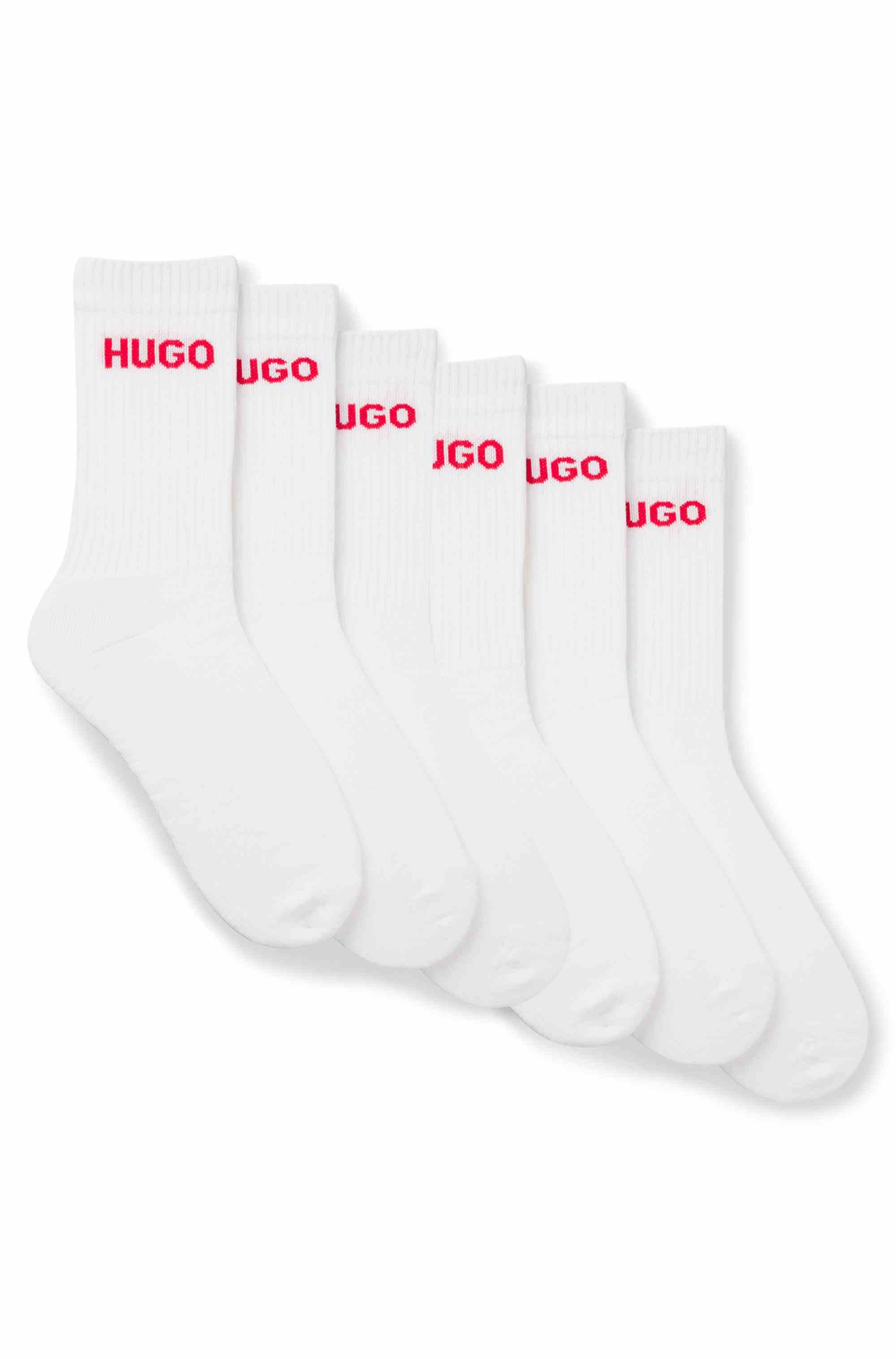 Six-pack of quarter-length socks with logo detail