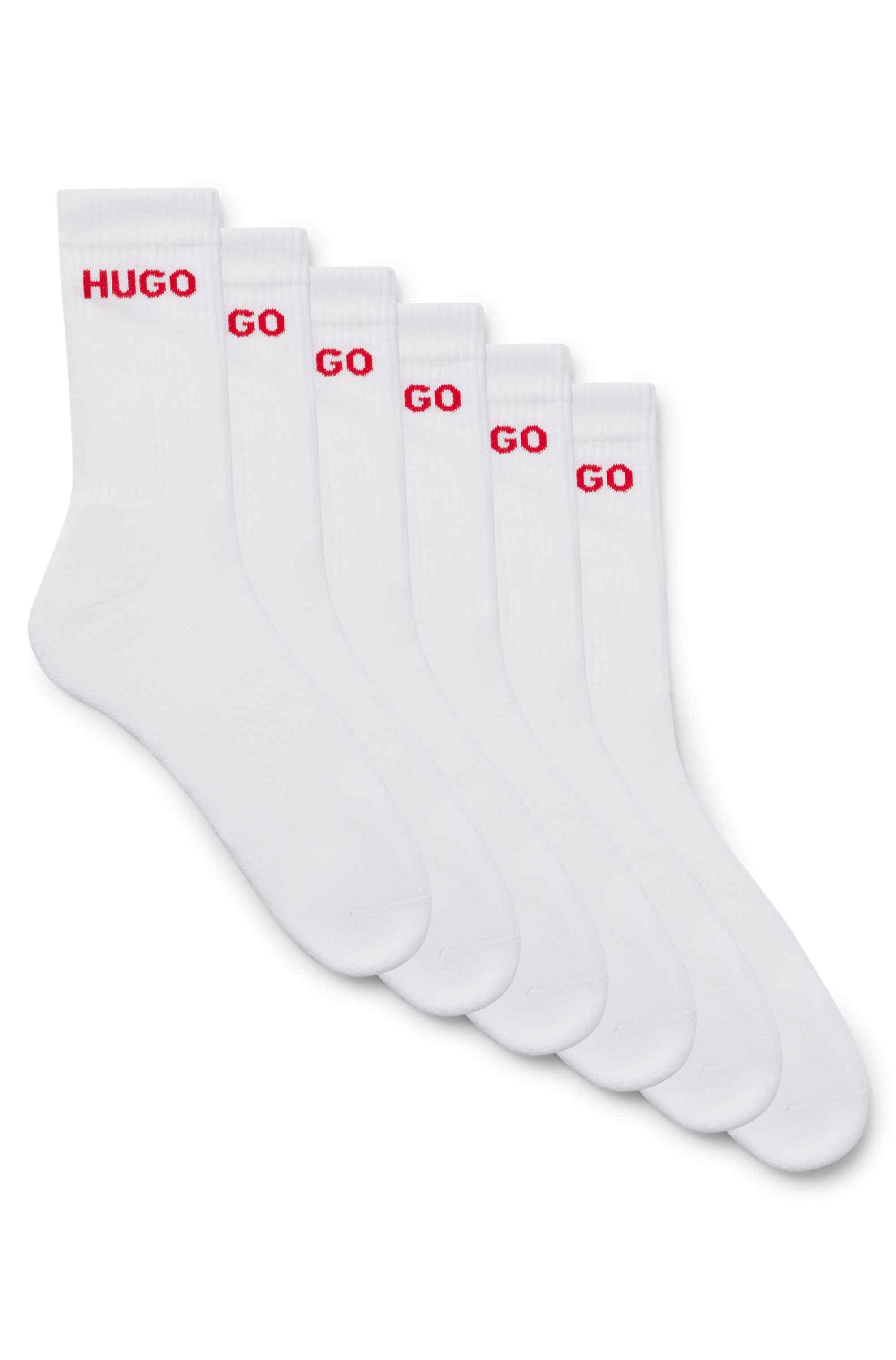 Six-pack of quarter-length socks with logo detail