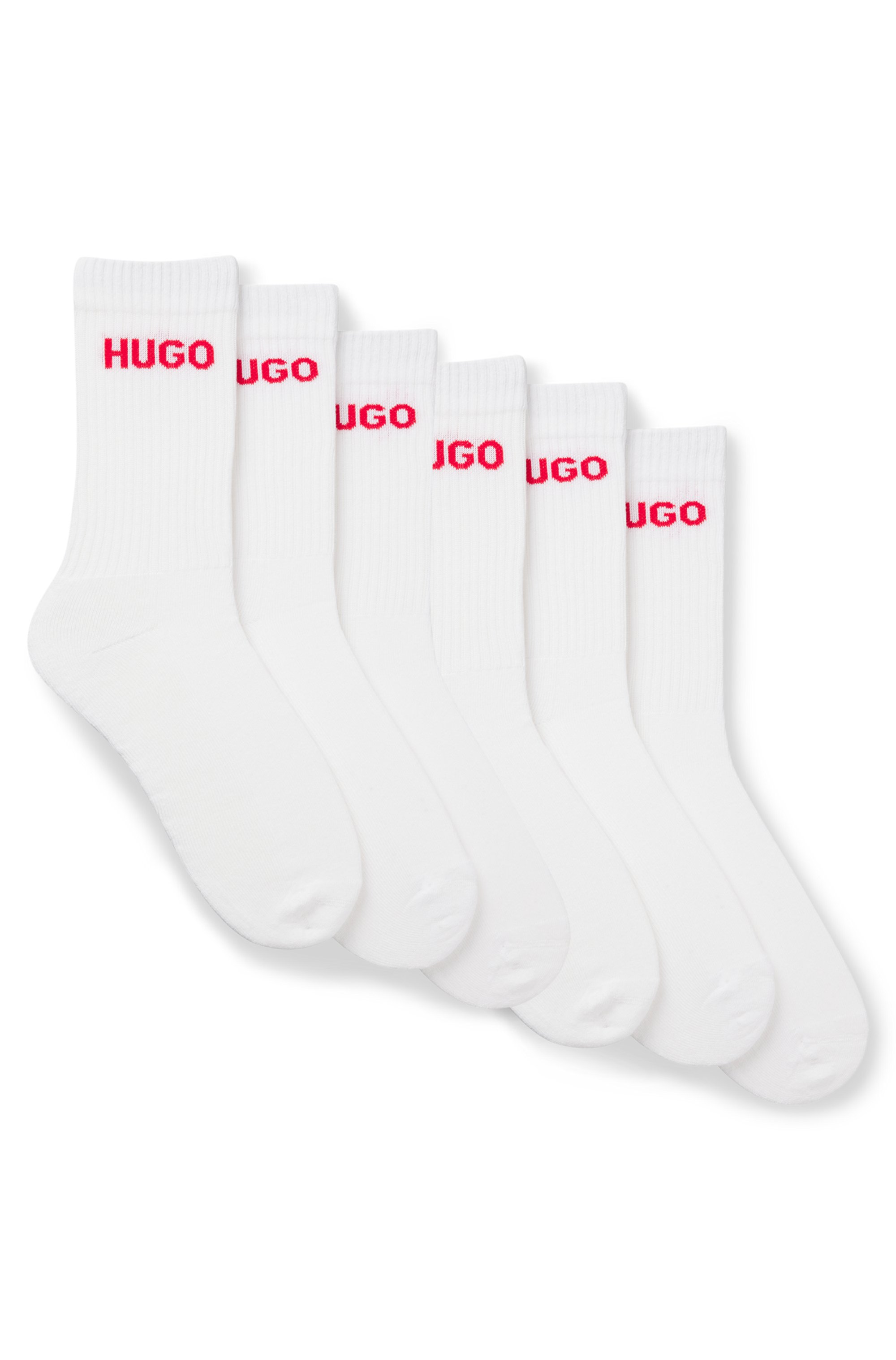 Six-pack of quarter-length socks with logo detail