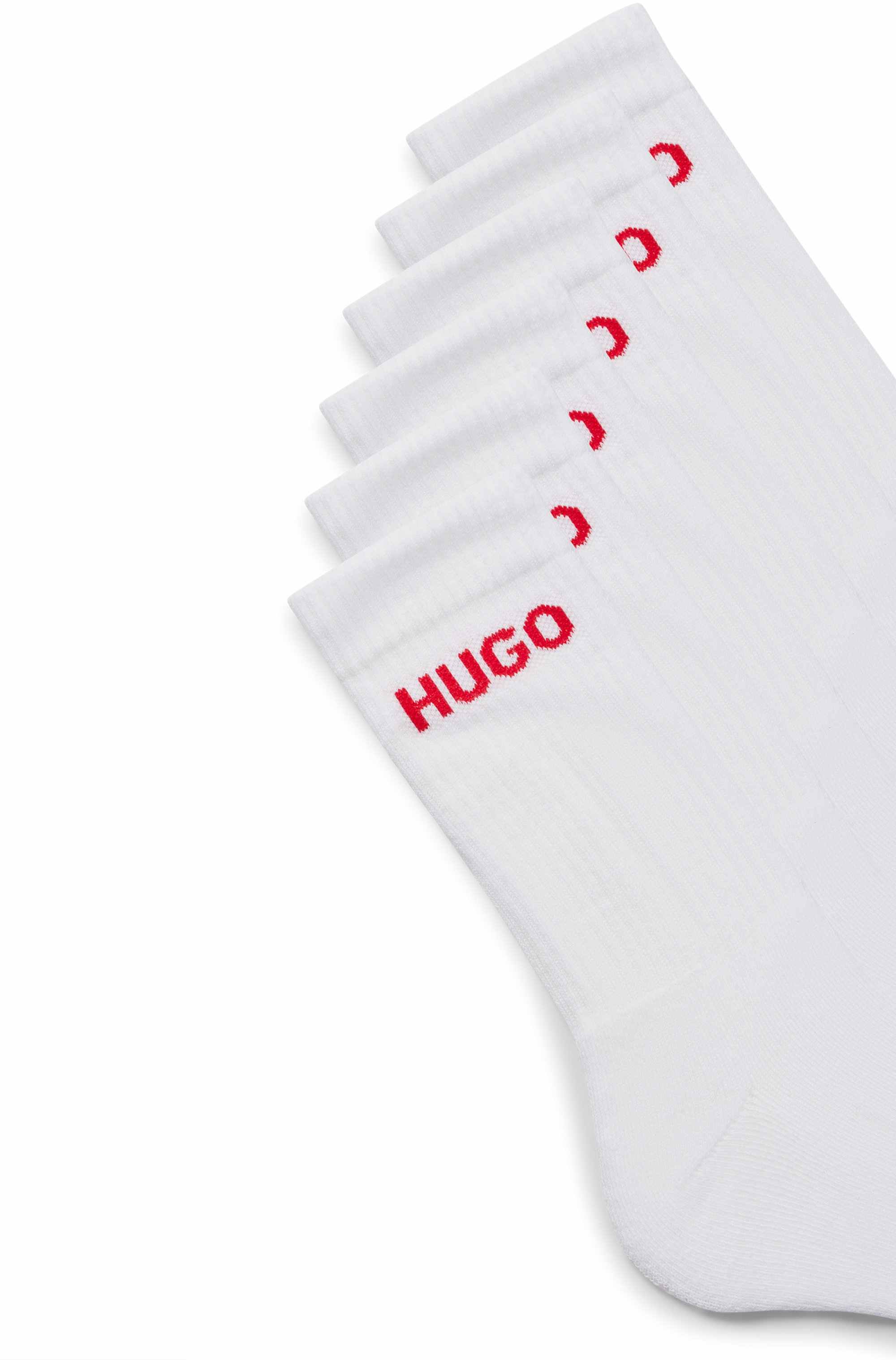 Six-pack of quarter-length socks with logo detail
