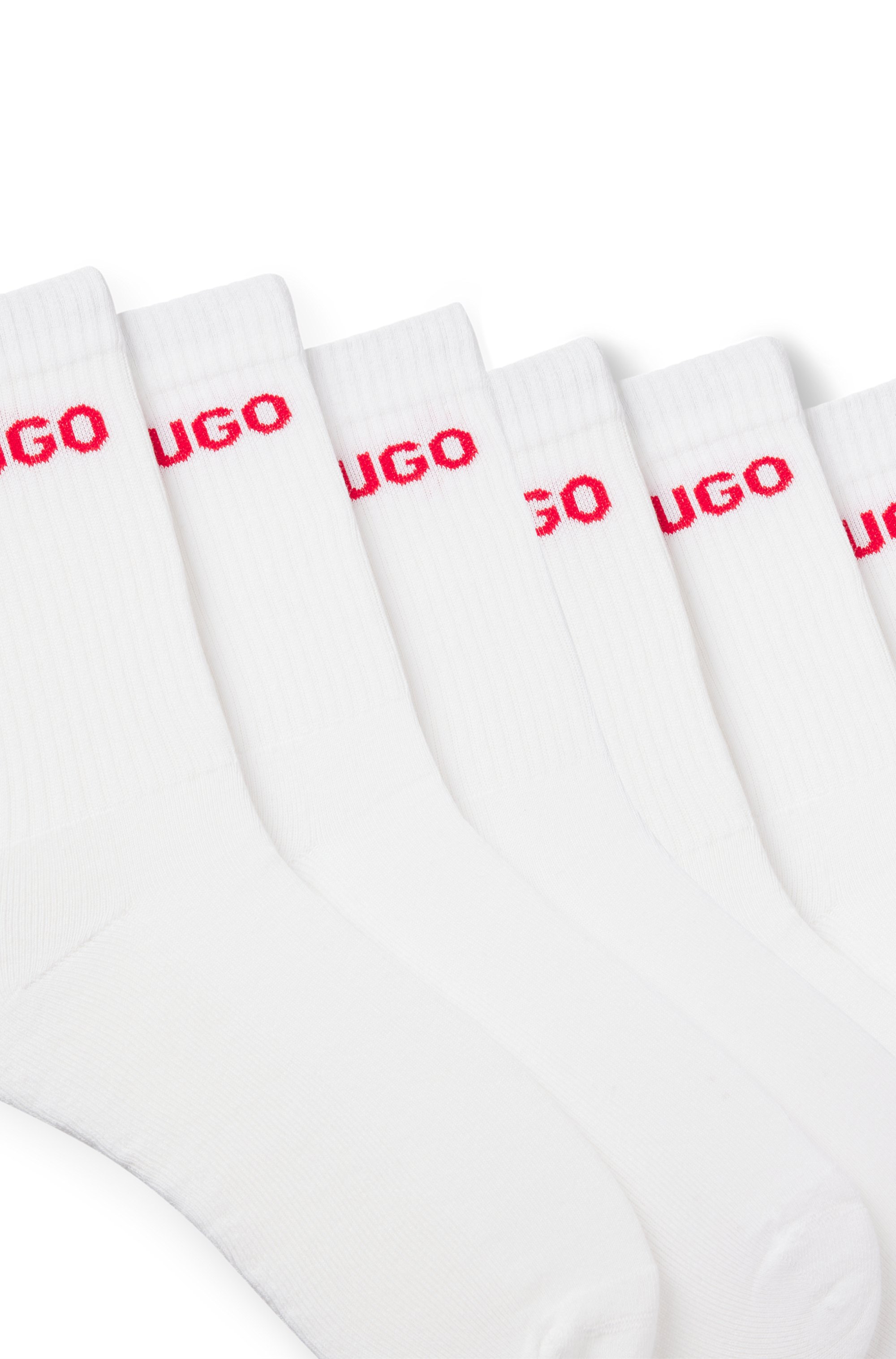 Six-pack of quarter-length socks with logo detail