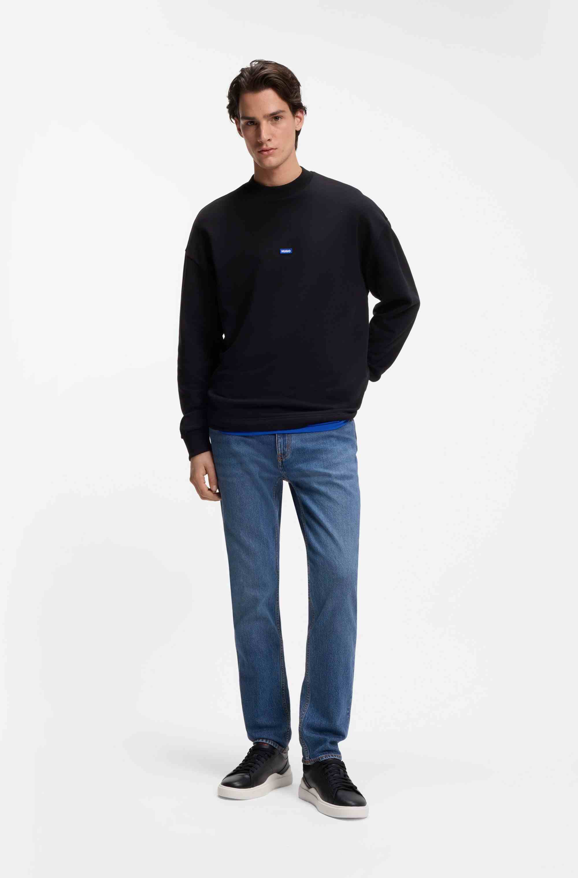Slim-fit jeans in mid-blue stretch denim