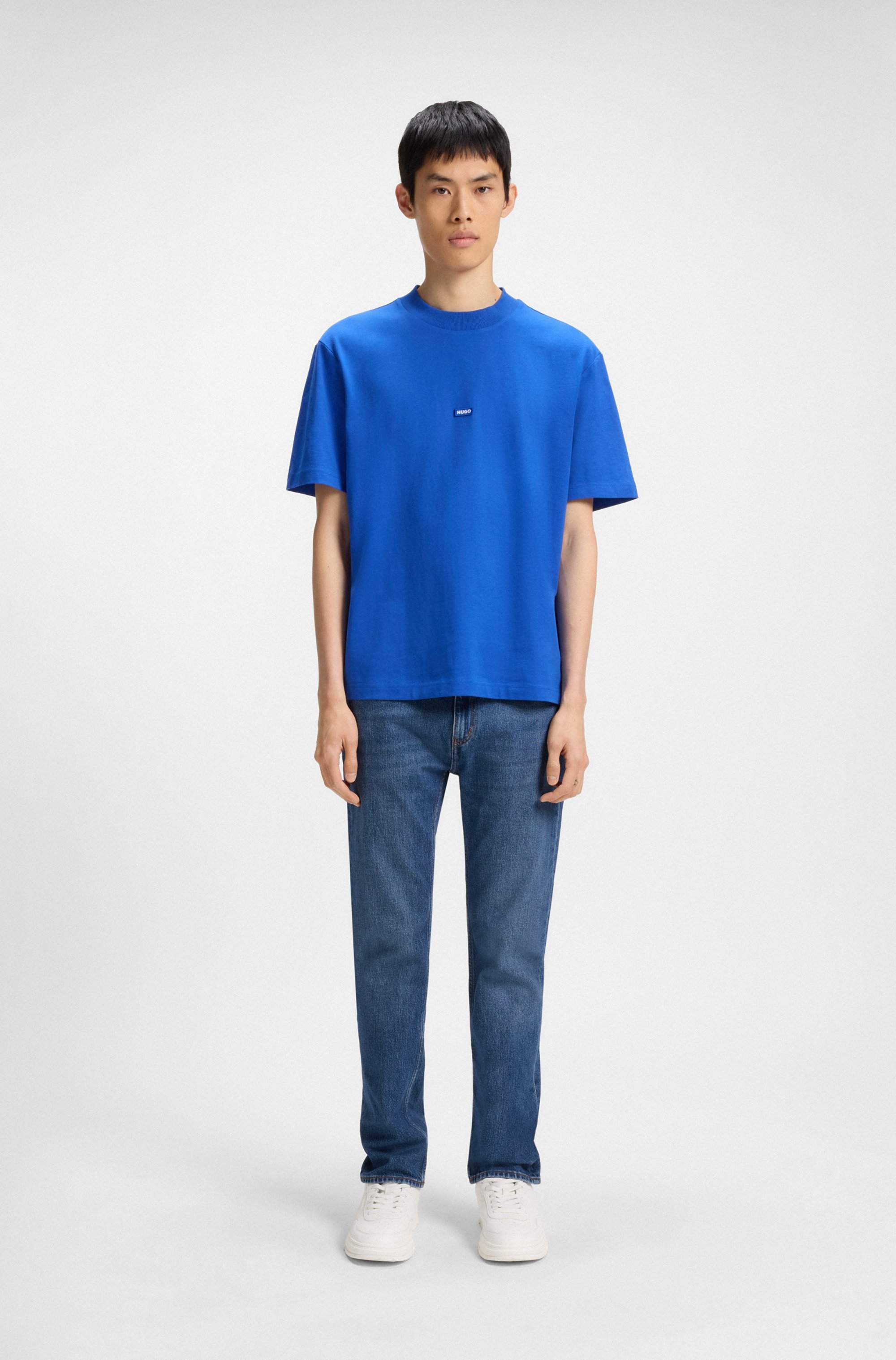 Slim-fit jeans in mid-blue stretch denim