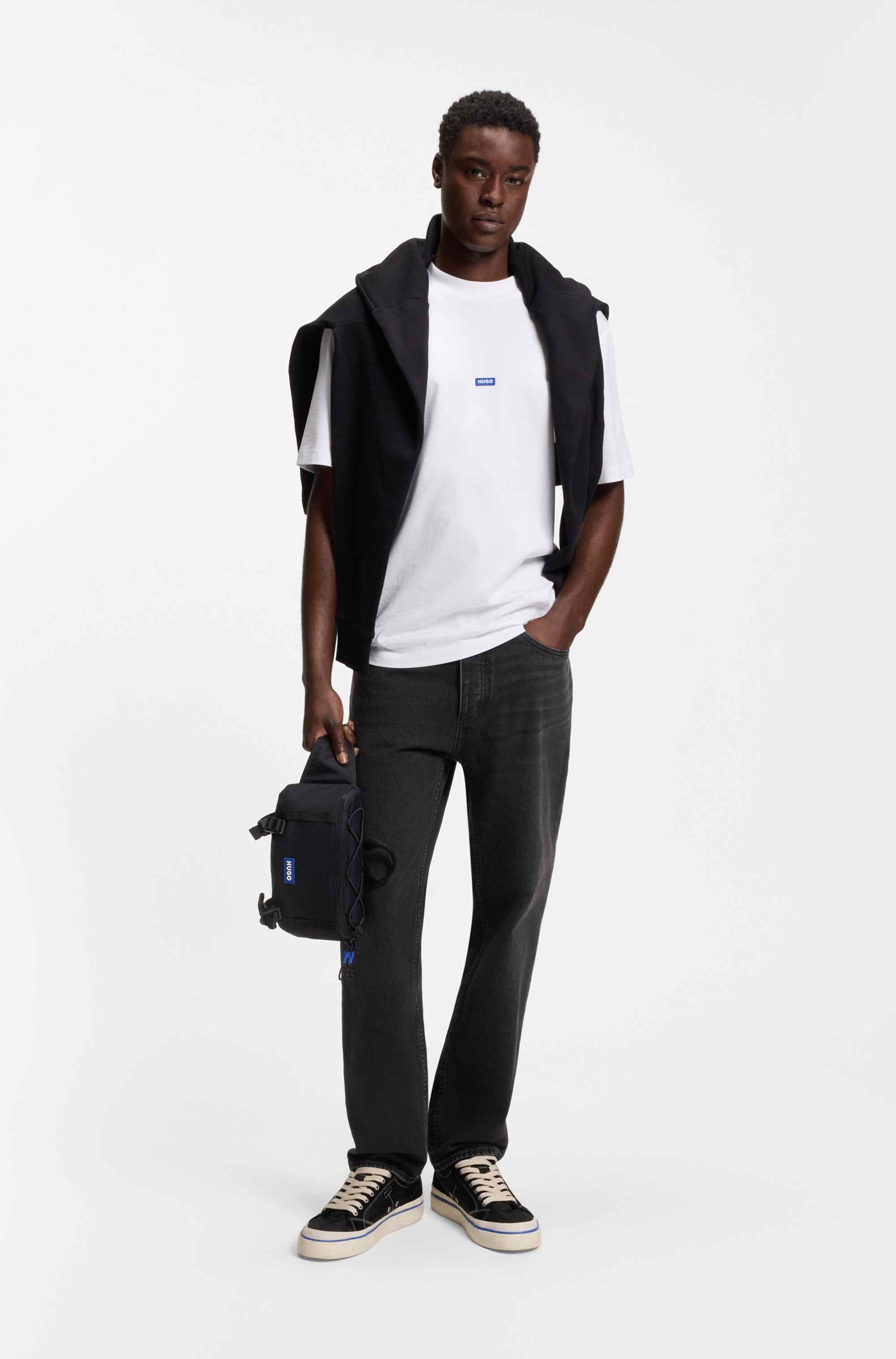 Regular-fit jeans in dark-grey denim