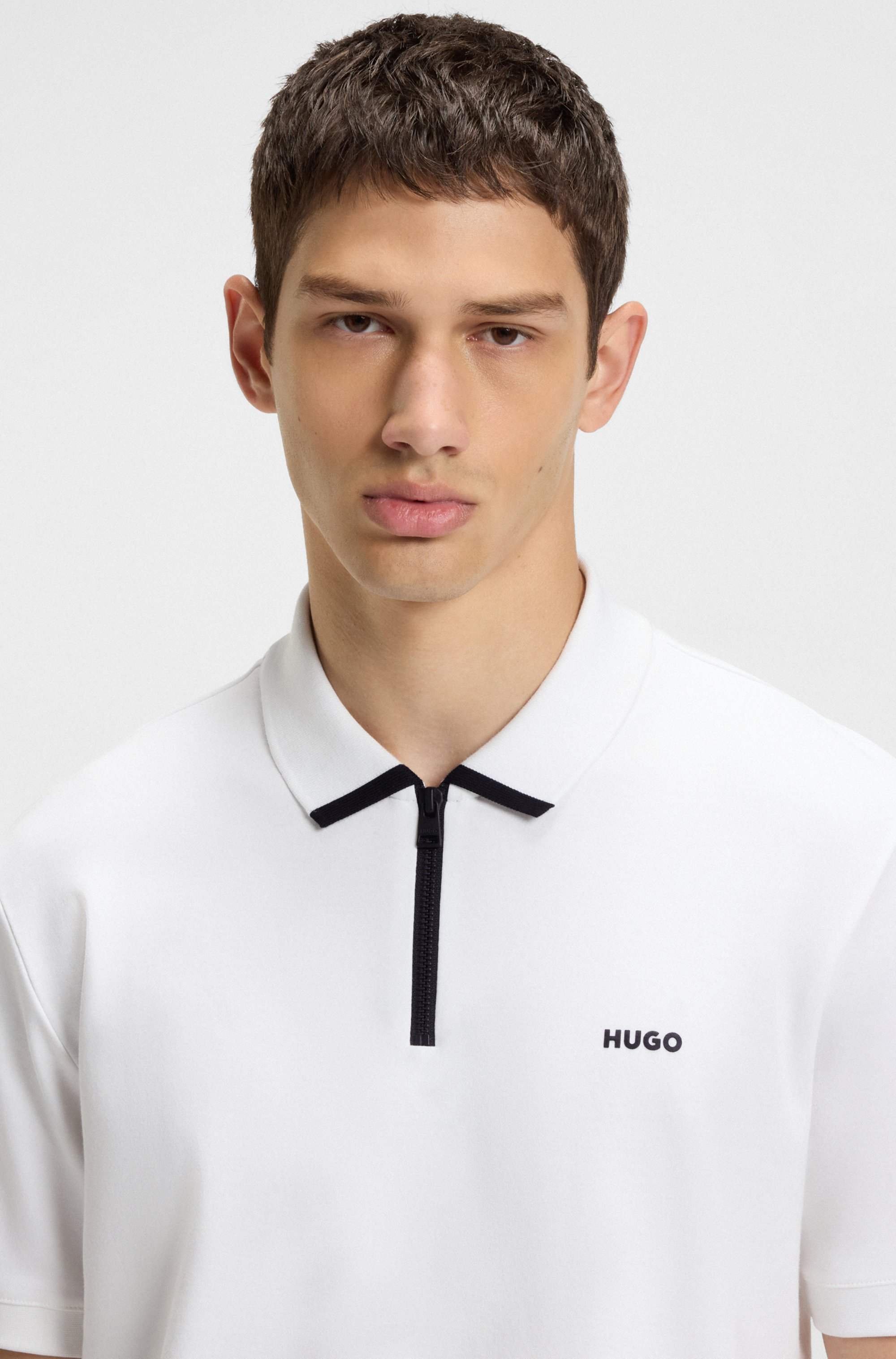 Cotton-piqué polo shirt with contrast logo