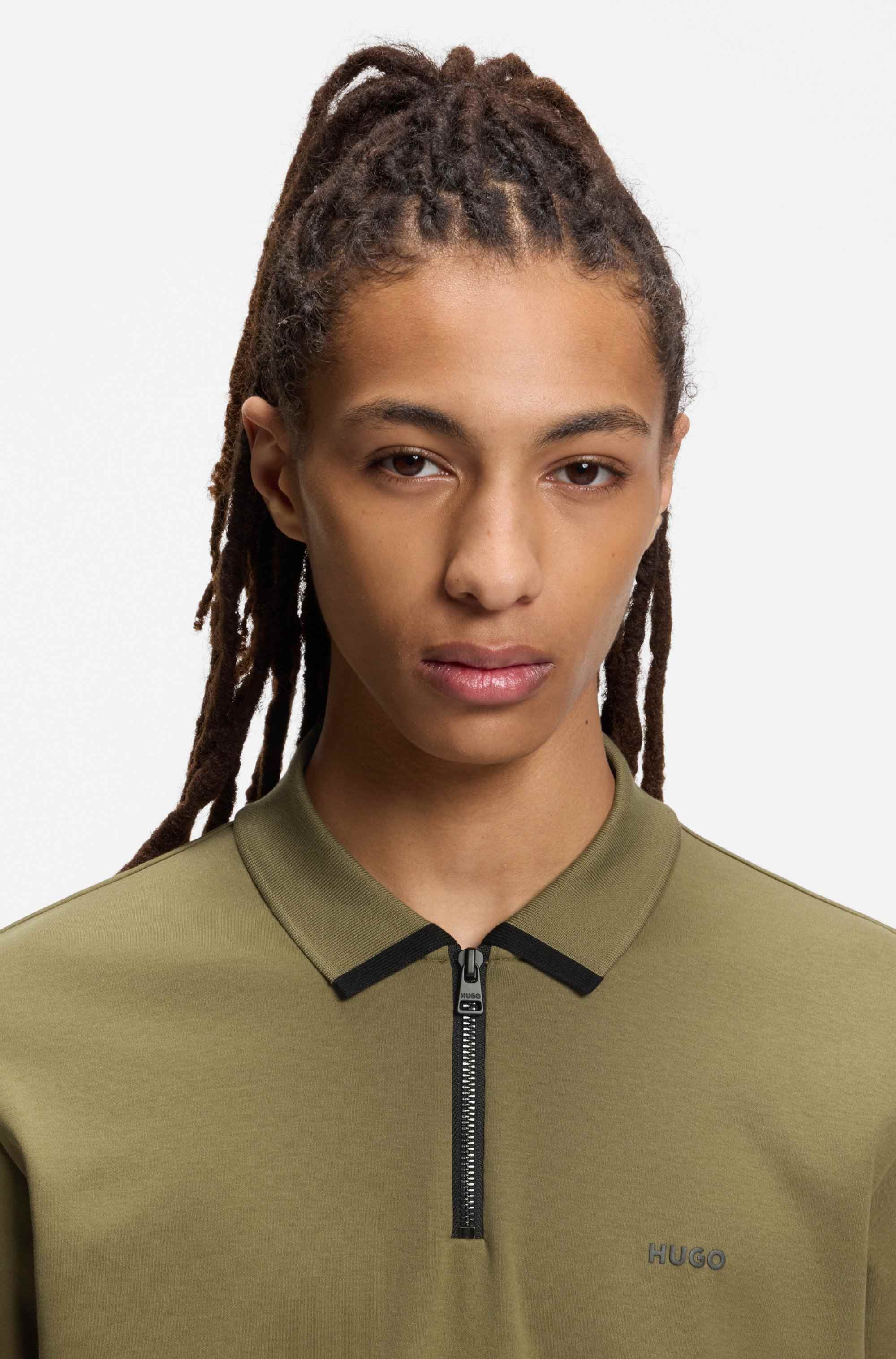 Cotton-piqué polo shirt with contrast logo