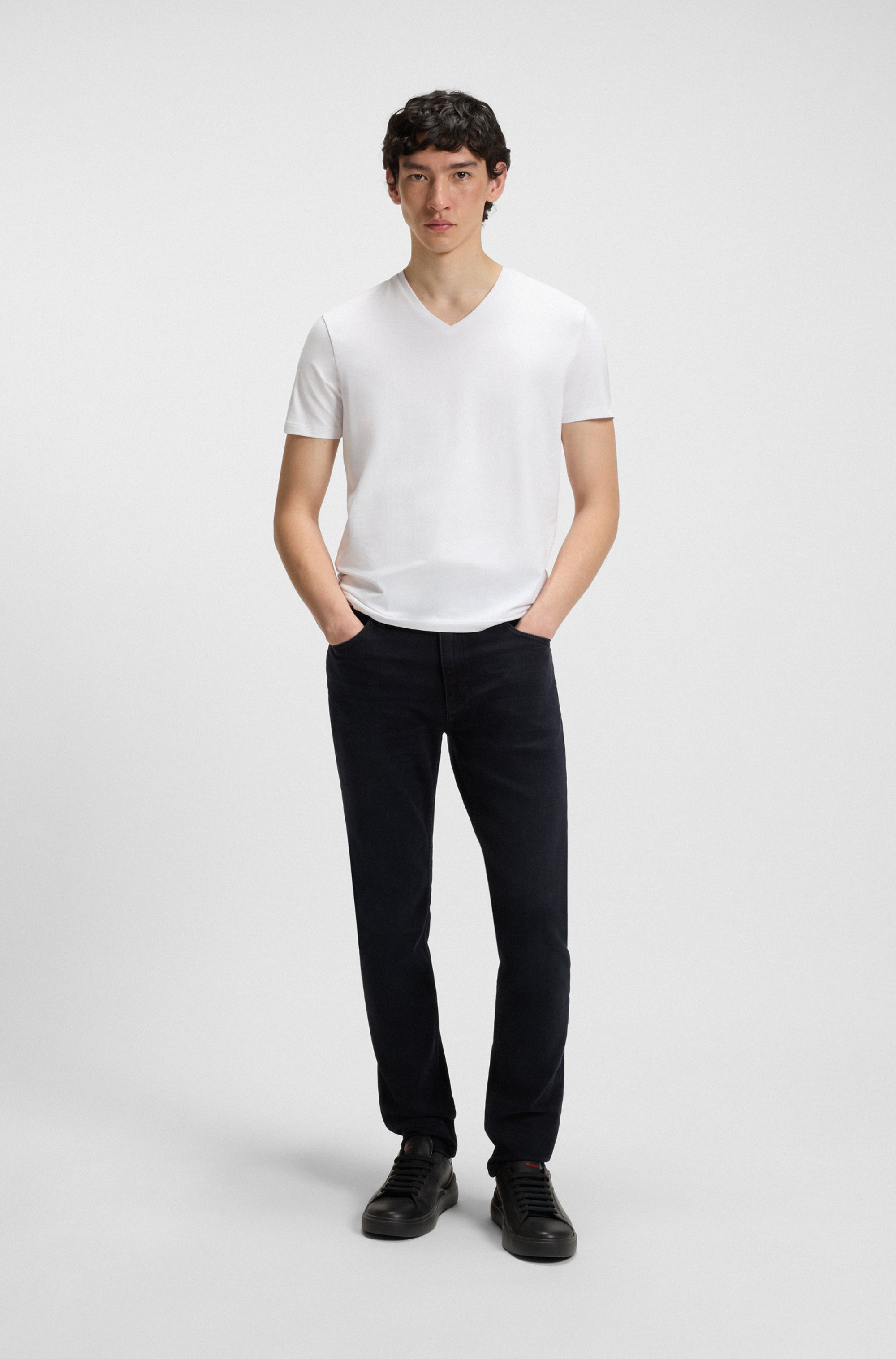 Extra-slim-fit jeans in blue-black stretch denim