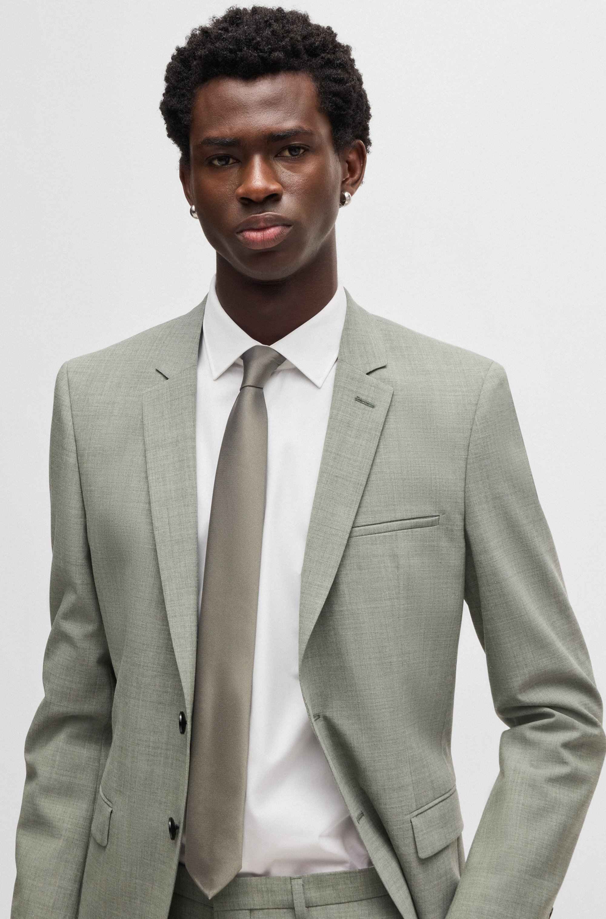Silk-blend tie with jacquard weave