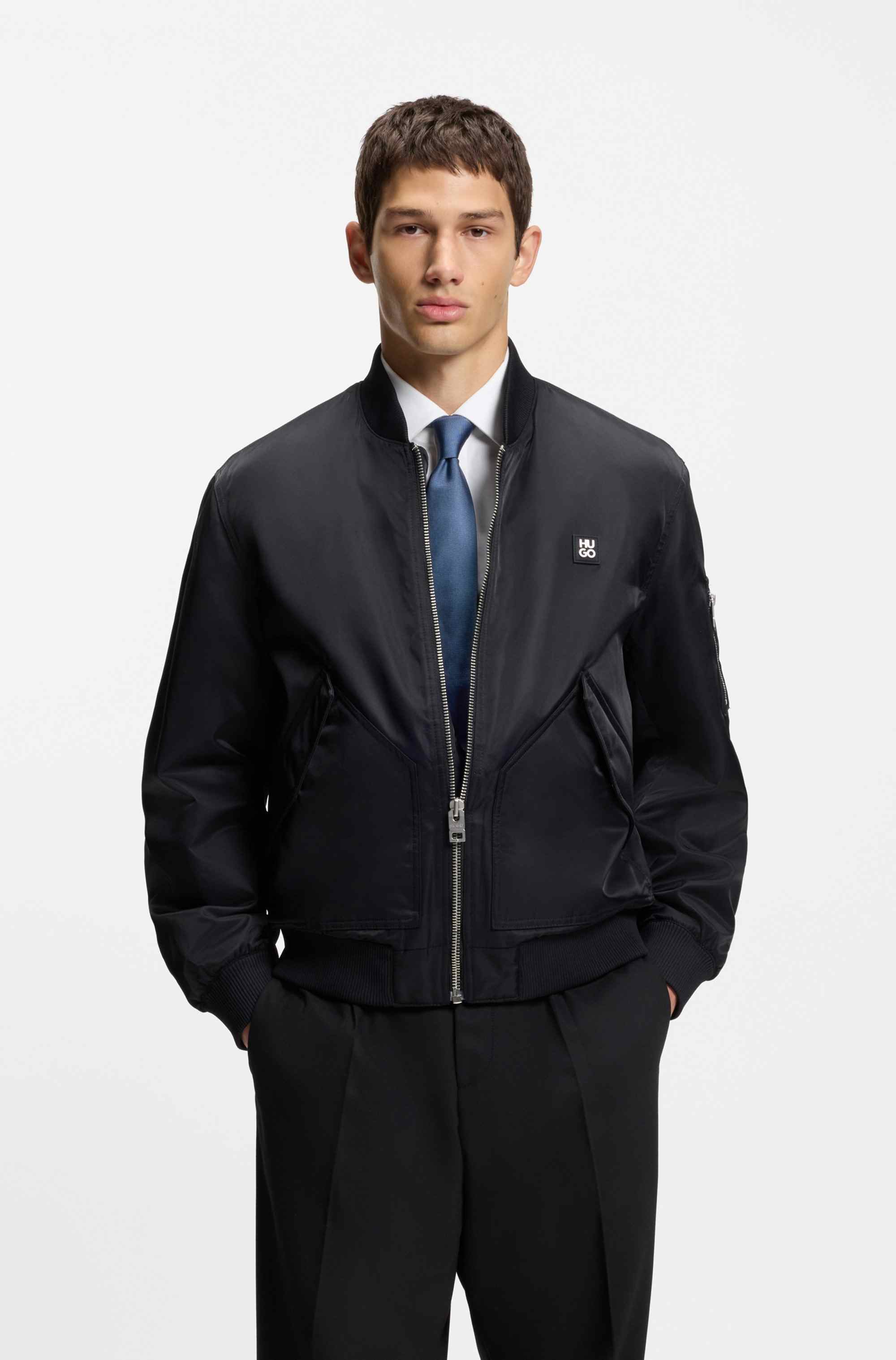 Silk-blend tie with jacquard weave