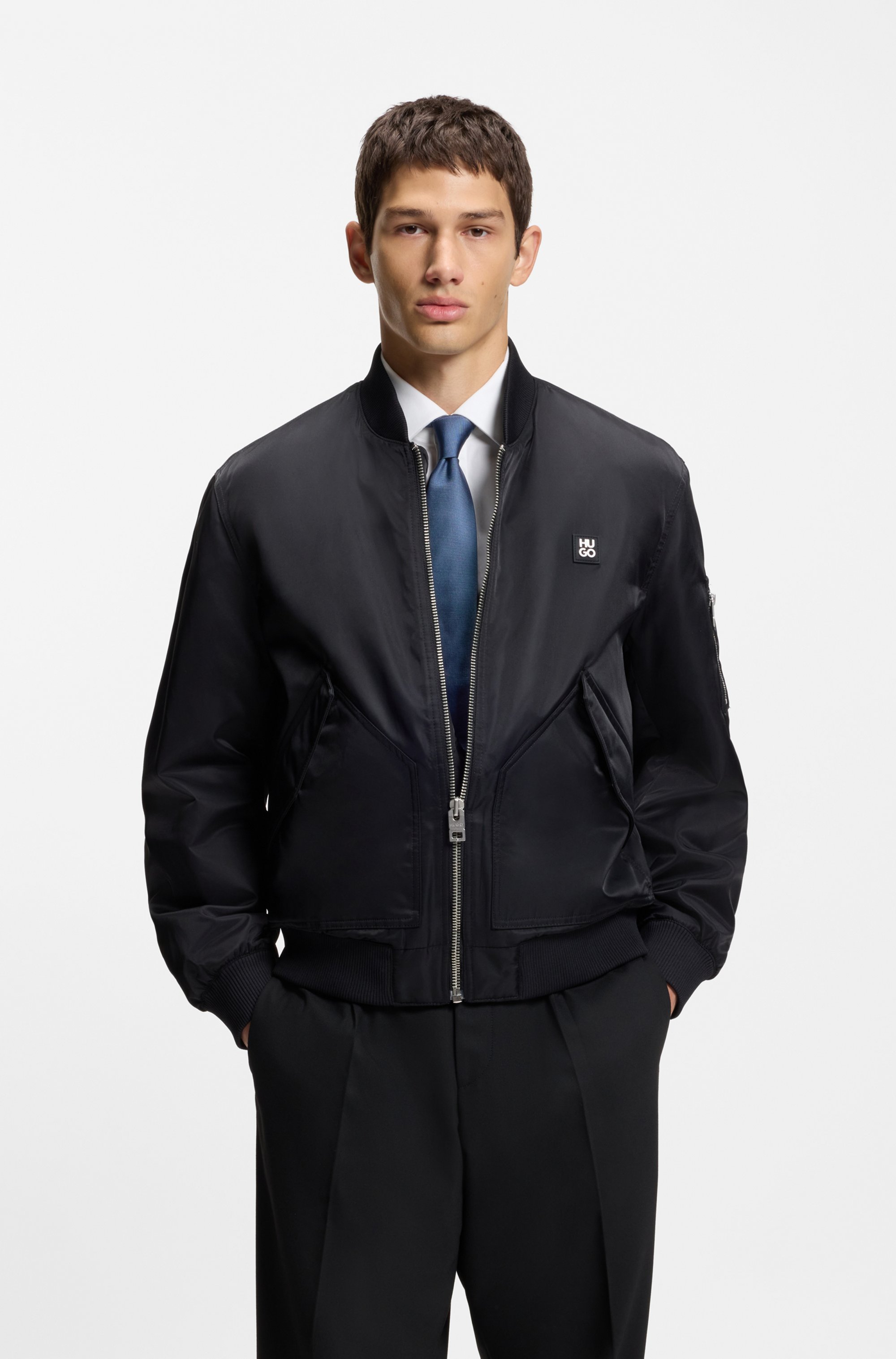 Silk-blend tie with jacquard weave