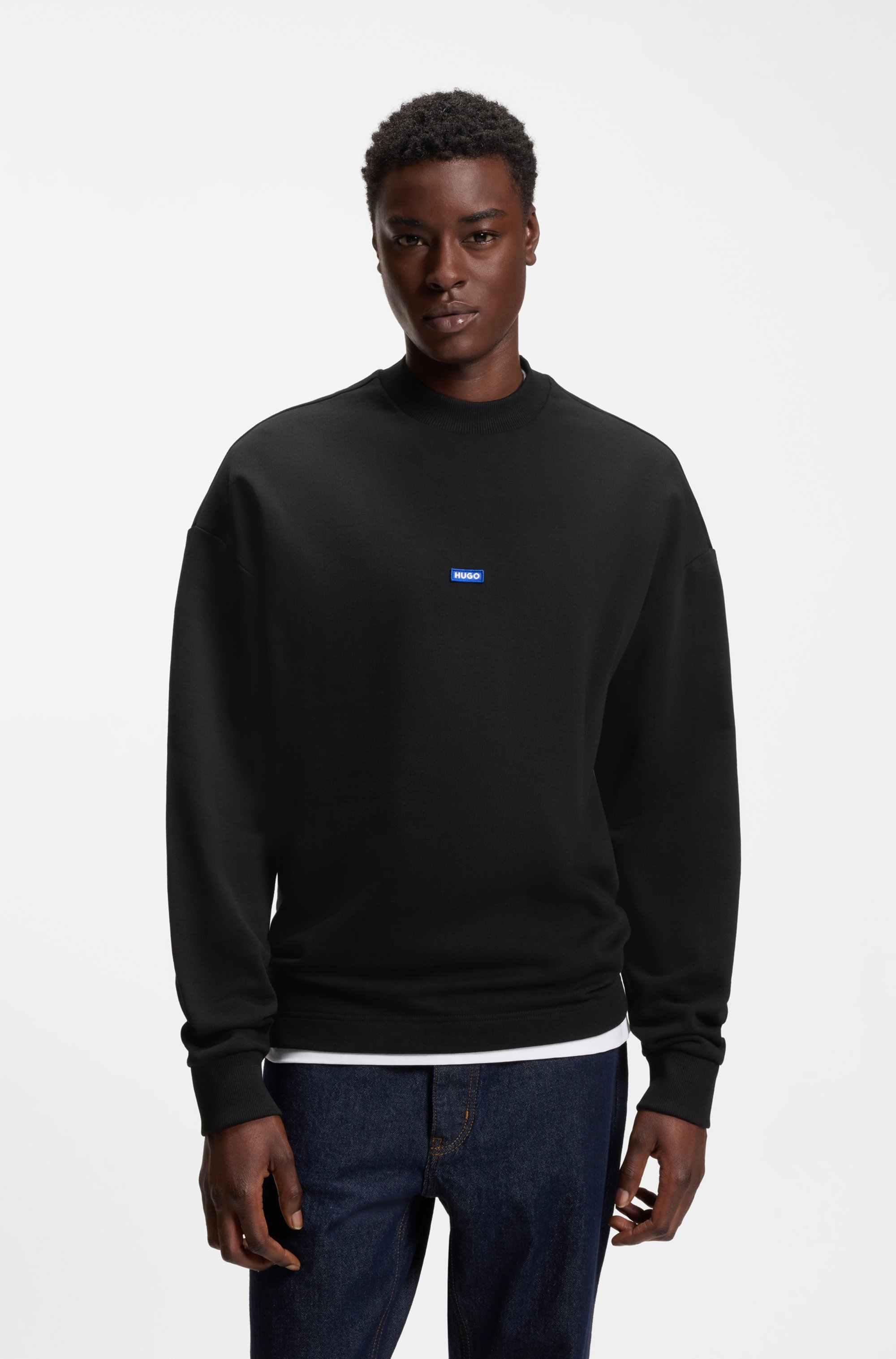 Logo-badge sweatshirt in pure cotton