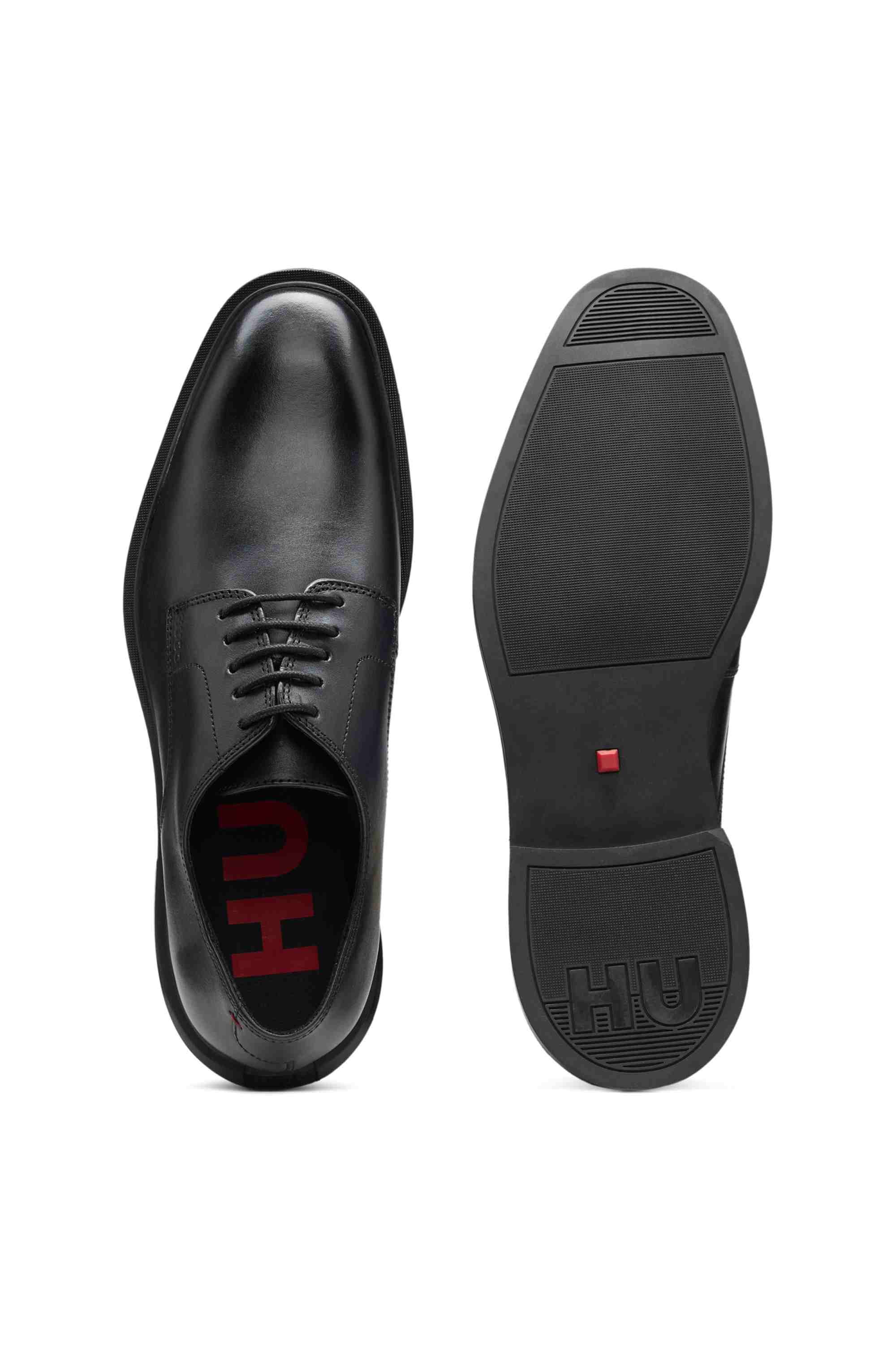 Leather Derby shoes with embossed logo